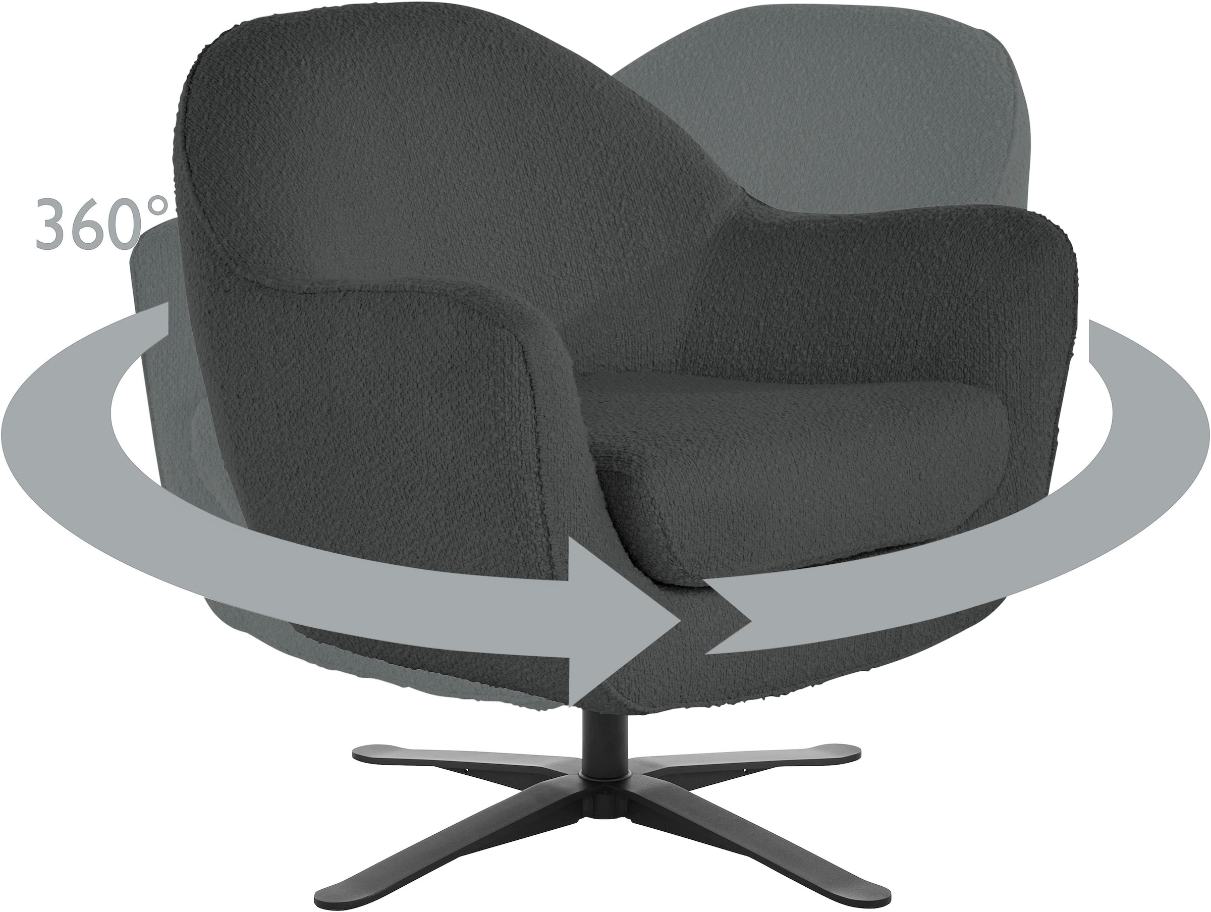 andas Drehsessel »Stavre, Loungesessel«, in moderner Optik, mit elegantem Drehfuß