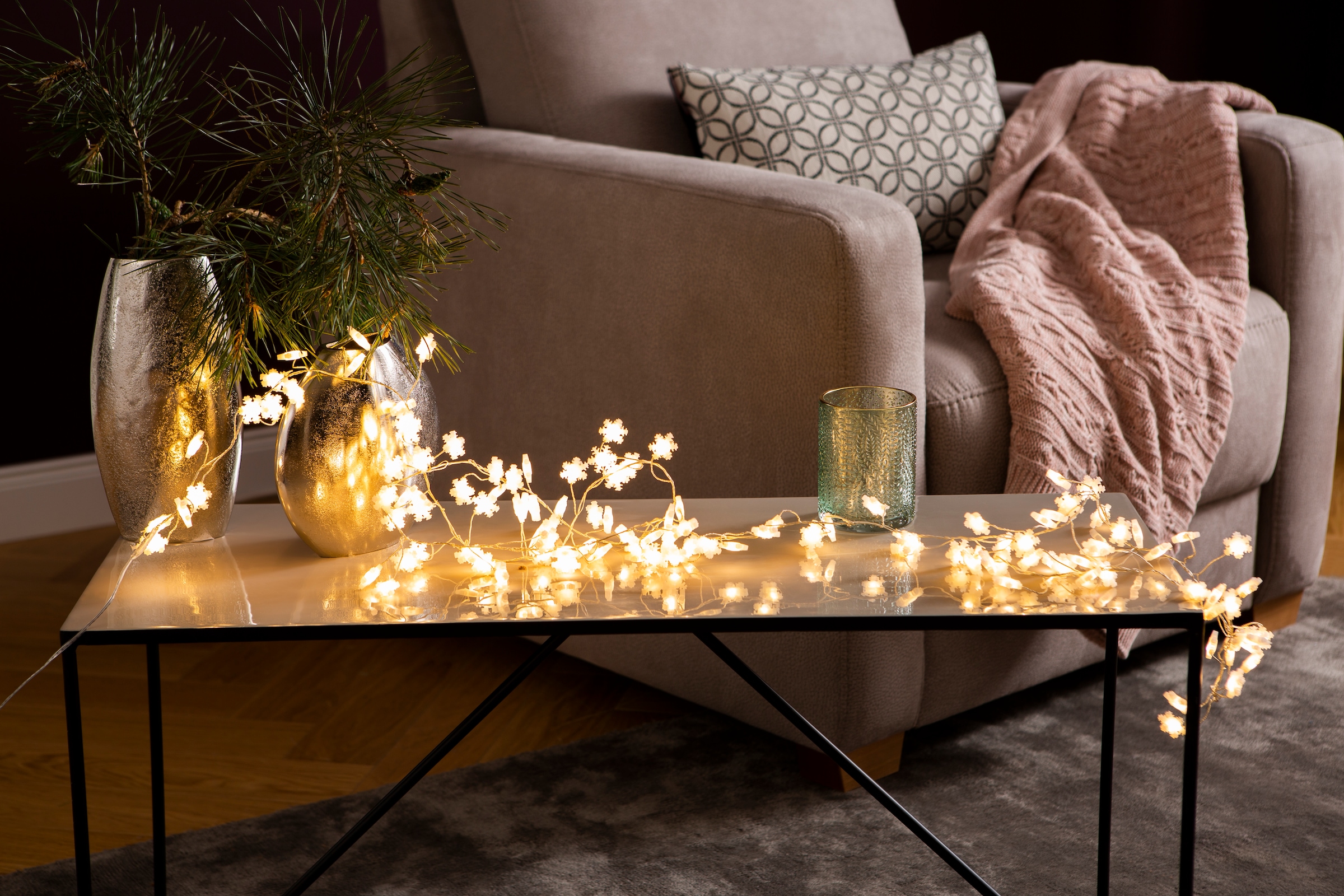 AM Design LED-Lichterkette »Schneeflocke, Weihnachtsdeko aussen«, 5m  Anlaufkabel auf Rechnung kaufen