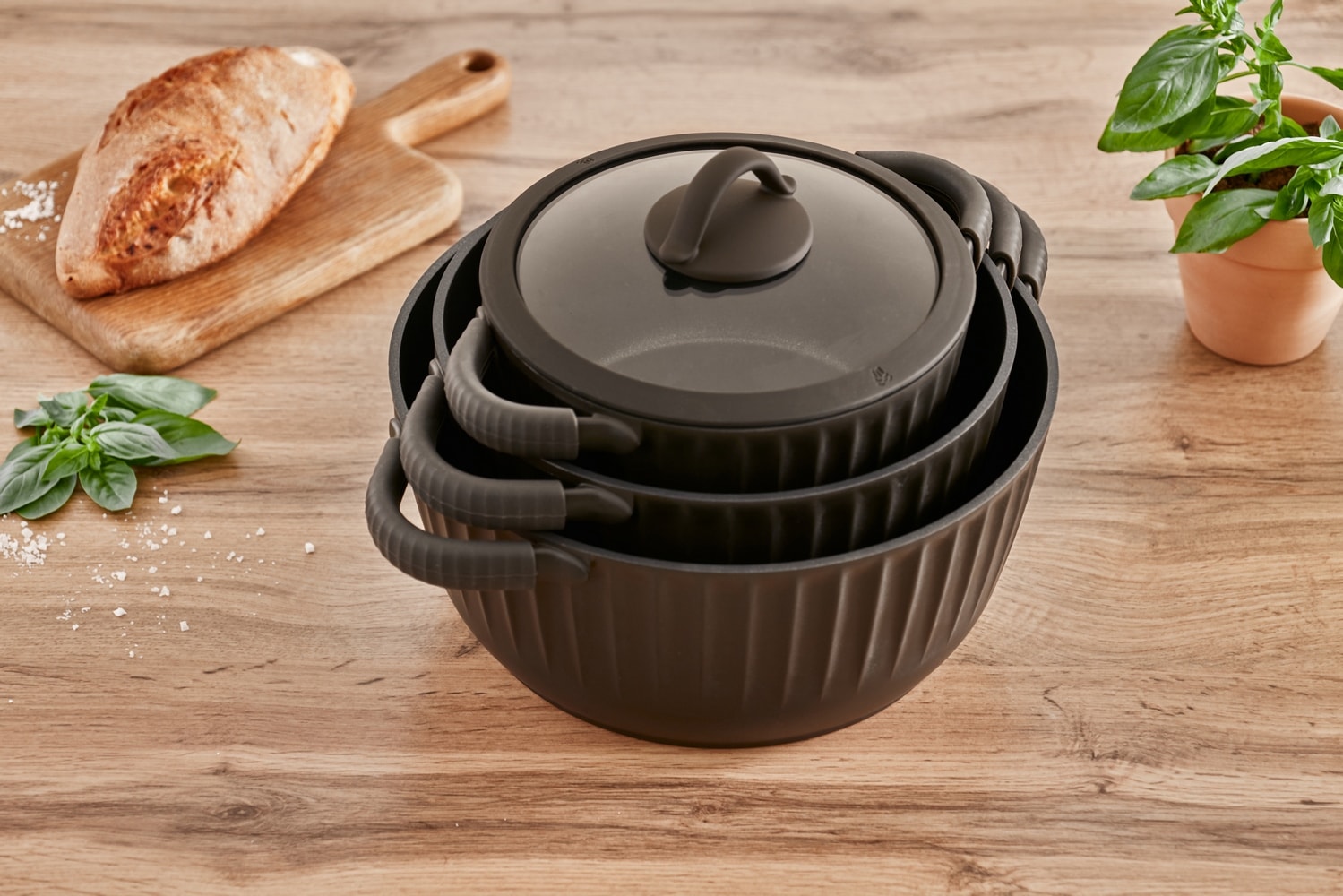 RESTO Kitchenware Bratentopf »Ascella, Schmortopf antihaftbeschichtet und spülmaschinenfest« 2 Stk. tlg. Aluminiumguss