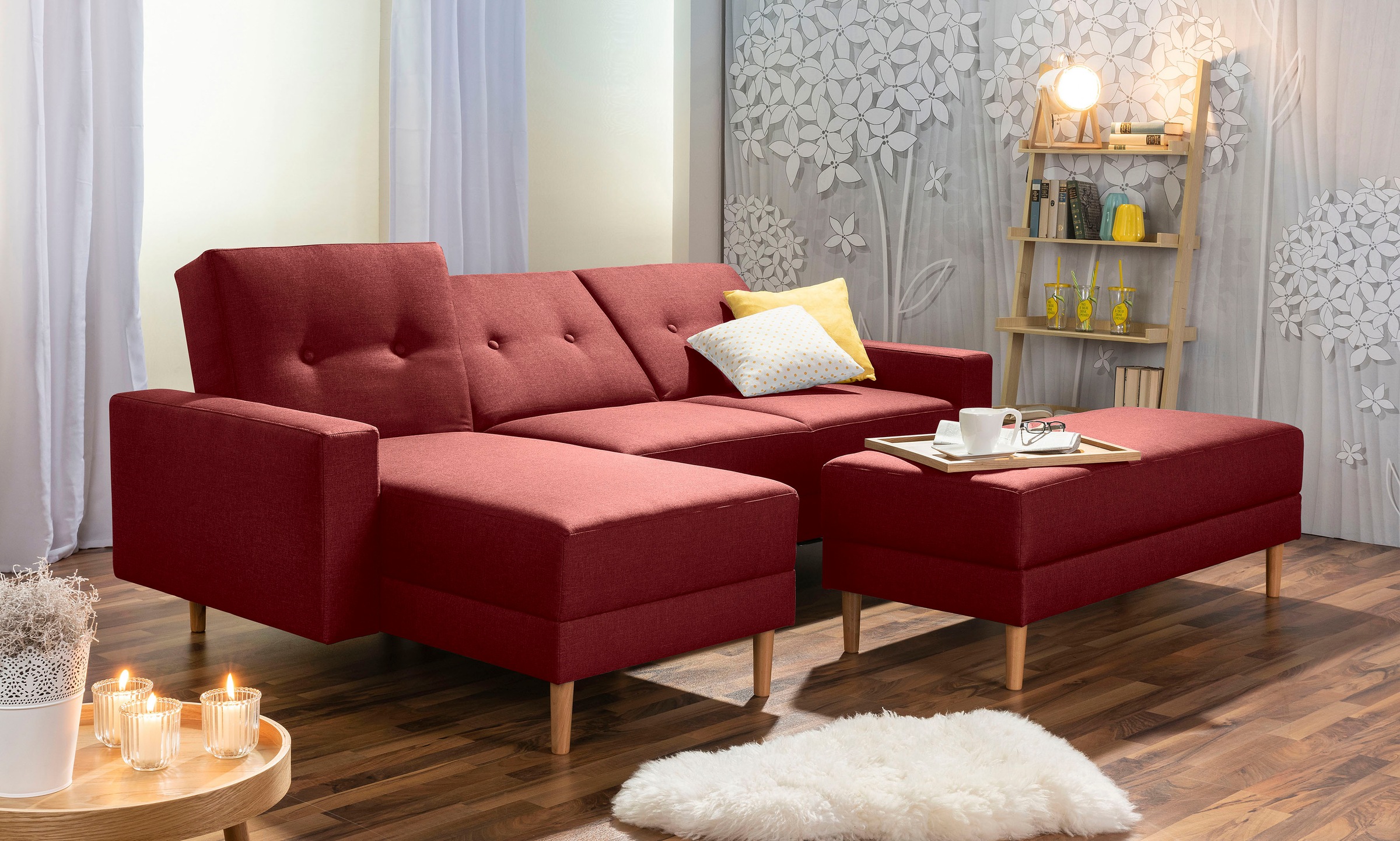 Max Winzer® Ecksofa »Just Chill kubisches Schlafsofa im skandinavischen Stil, bequem«, Recamiere links oder rechts montierbar, mit Rückenverstellung