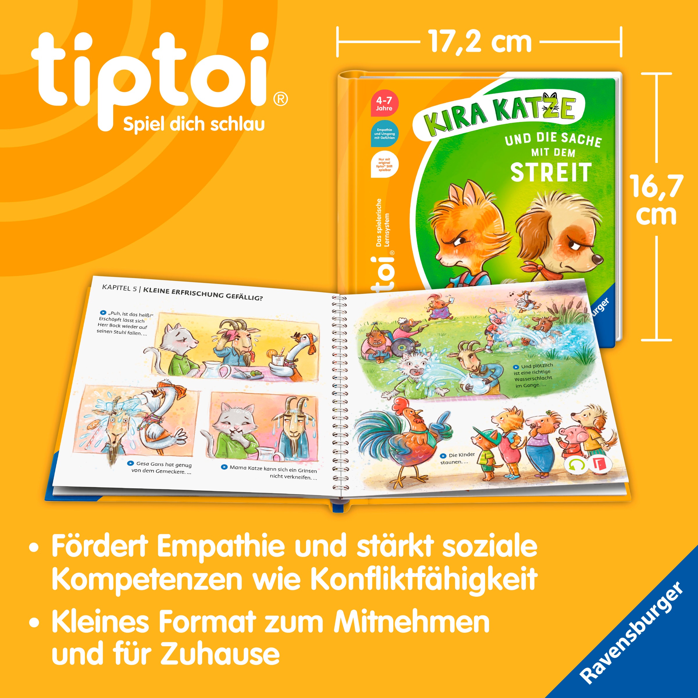 Ravensburger »tiptoi® Bildergeschichten über den Umgang mit Gefühlen« - Kira Katze und die Sache mit dem Streit; Made in Europe