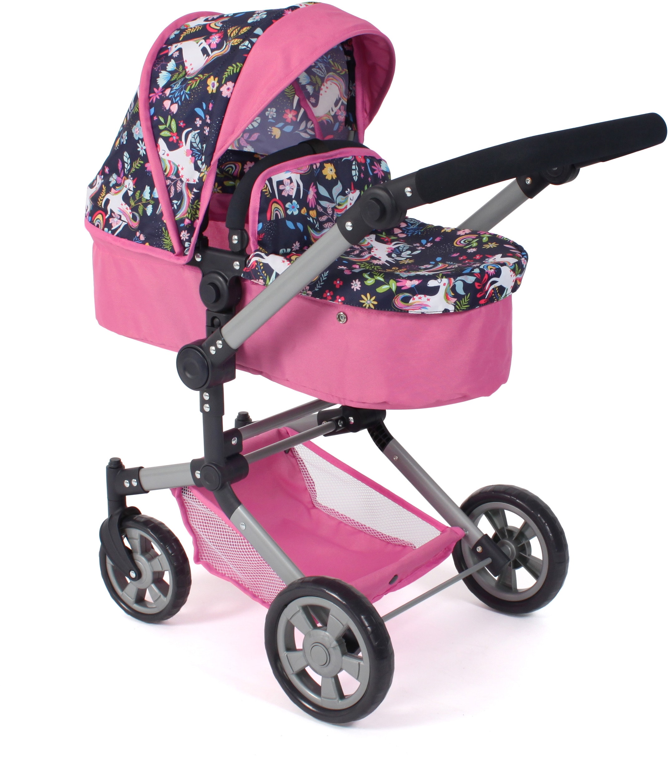 CHIC2000 Kombi-Puppenwagen »Linus, Einhorn«, (Set), mit Babywanne und Autositz