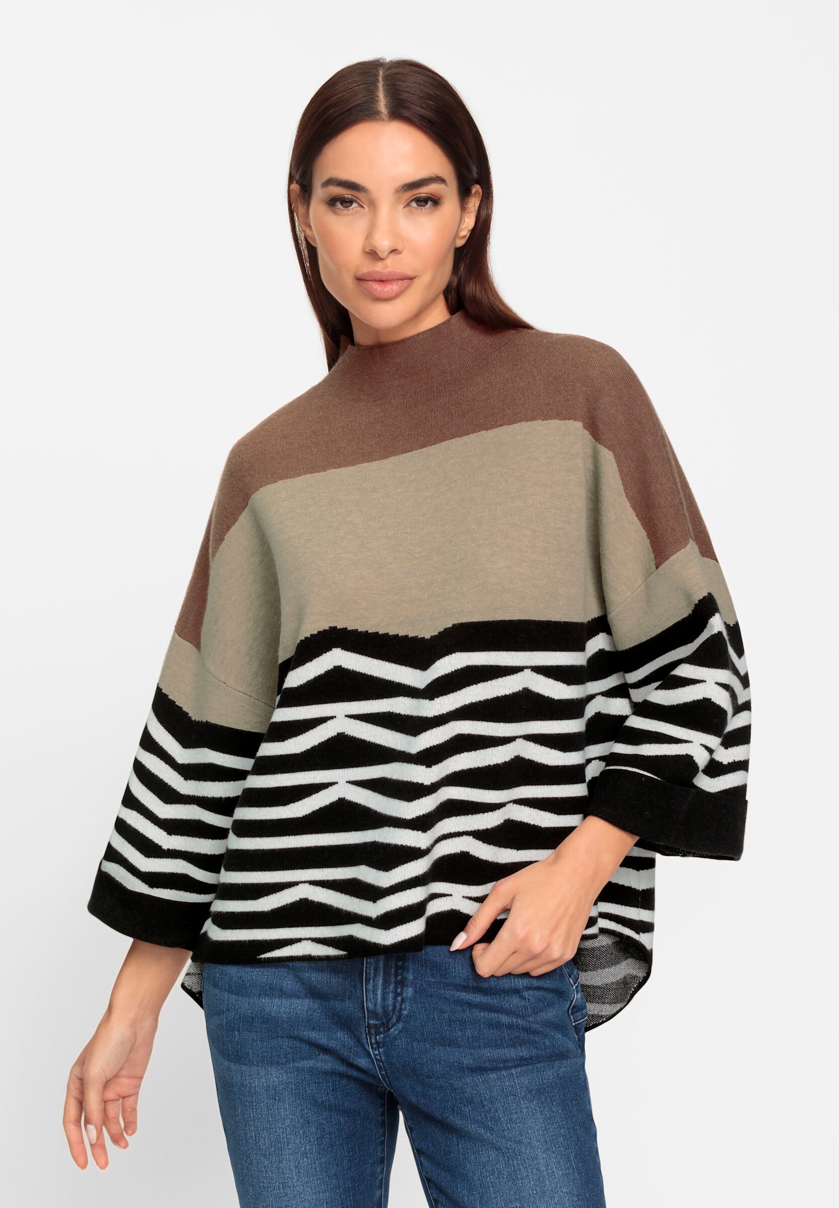 heine Strickpullover »Pullover Strickpullover mit Mustermix«