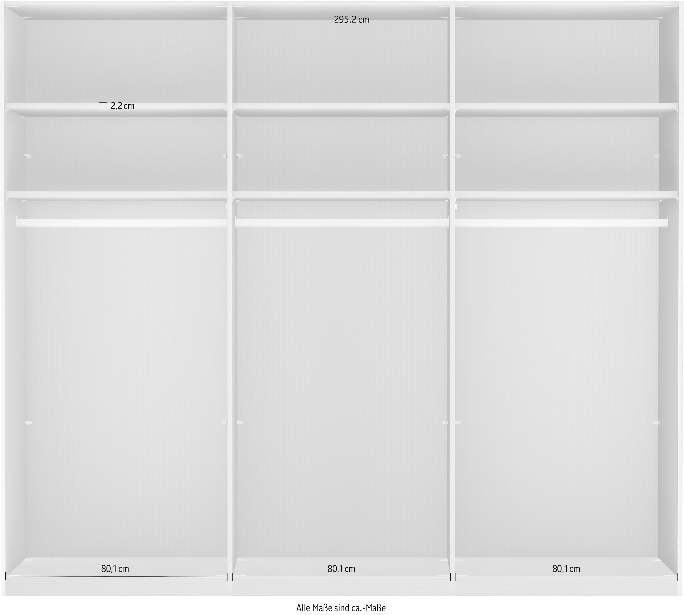 WIEMANN Schwebetürenschrank »Kos« mit Spiegeltür und Schattenfuge