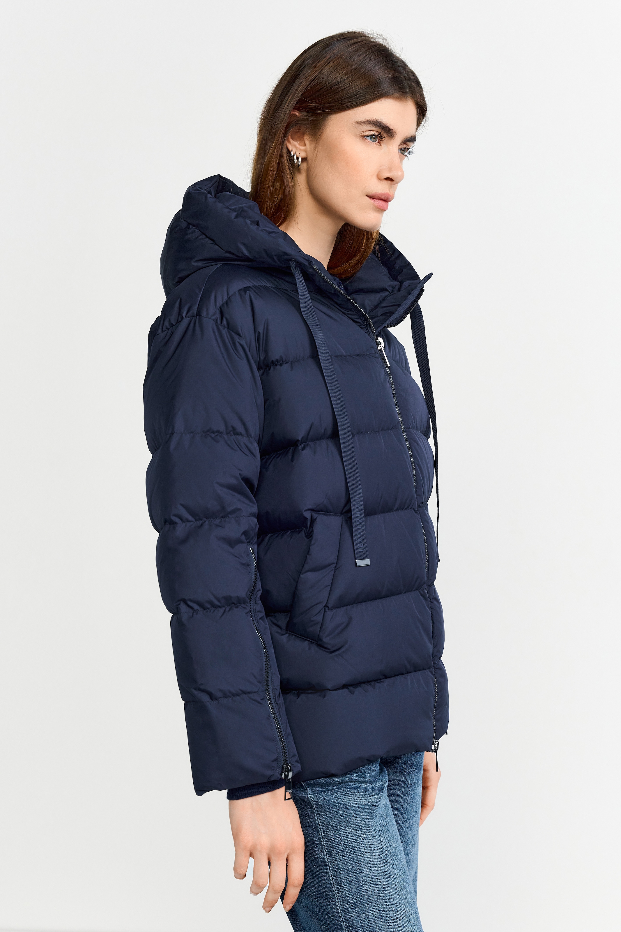 RICHROYAL Steppjacke mit Kapuze oversized, 2-Wege-Reißverschluss, Winterjacke