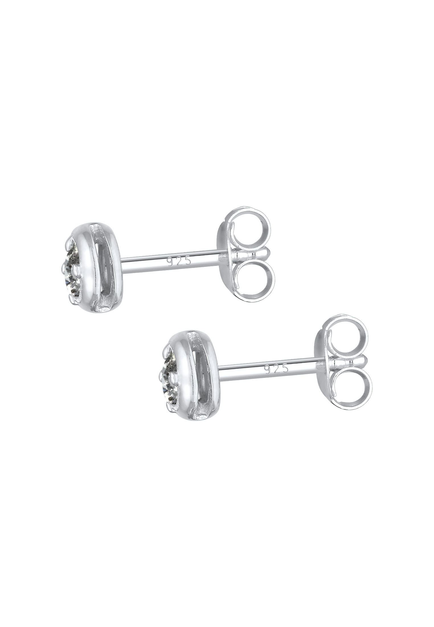 Elli DIAMONDS Paar Ohrstecker »Ohrringe Diamant Salt Pepper (0.11 ct.) Solitär 925 Silber«