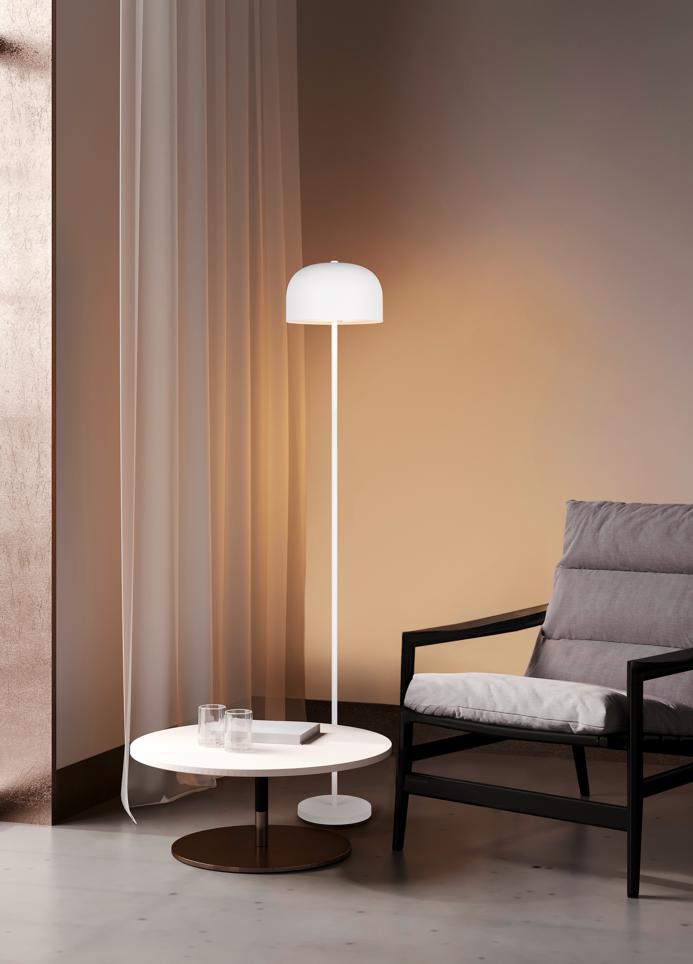 REALITY Leuchten LED Stehlampe »JEFF, Akku LED Stehleuchte mit USB, 2,5W 250 Lumen 3000K warmweiß« LED-Board 1 Stk. Warmweiß Akku LED Stehlampe mit Touchdimmer, USB-Anschluss Höhe max 147 cm