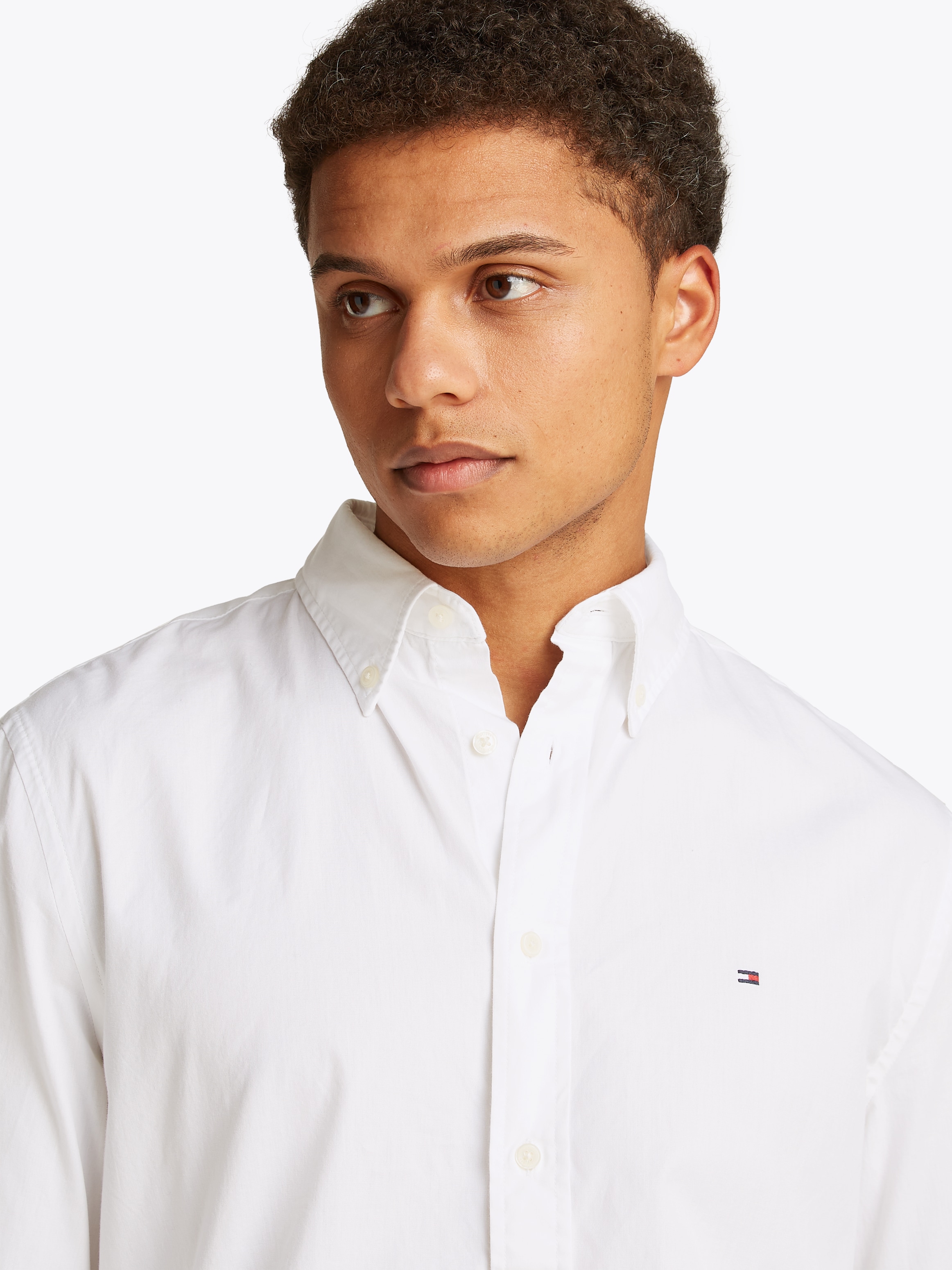 Tommy Hilfiger Langarmhemd »CORE FLEX POPLIN SOLID Regular Fit SHIRT« Regular Fit Flex Cotton