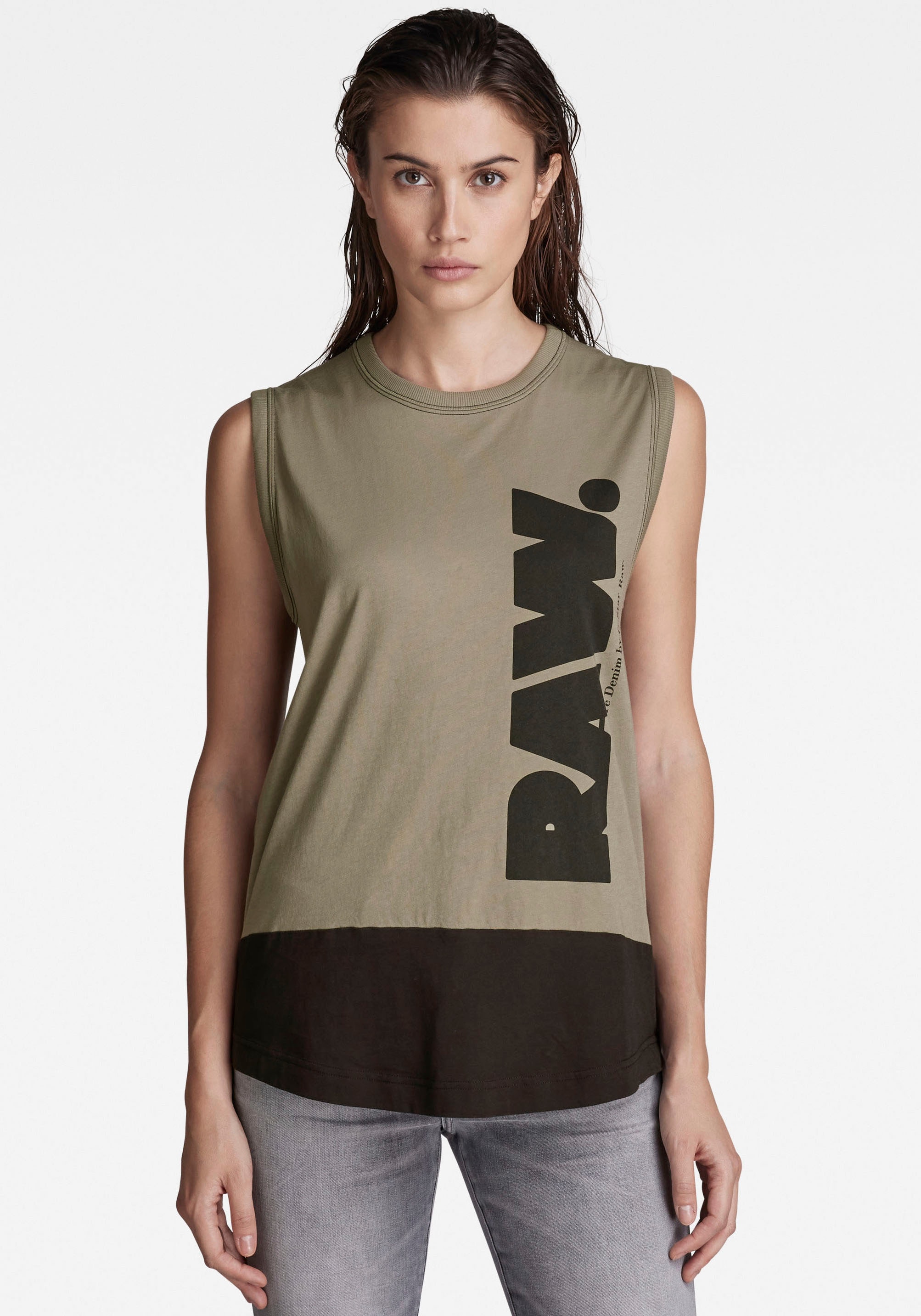 G-Star RAW T-Shirt mti Logo ♕ bei block Lash tank vorne color »T-Shirt Grafikdruck to«