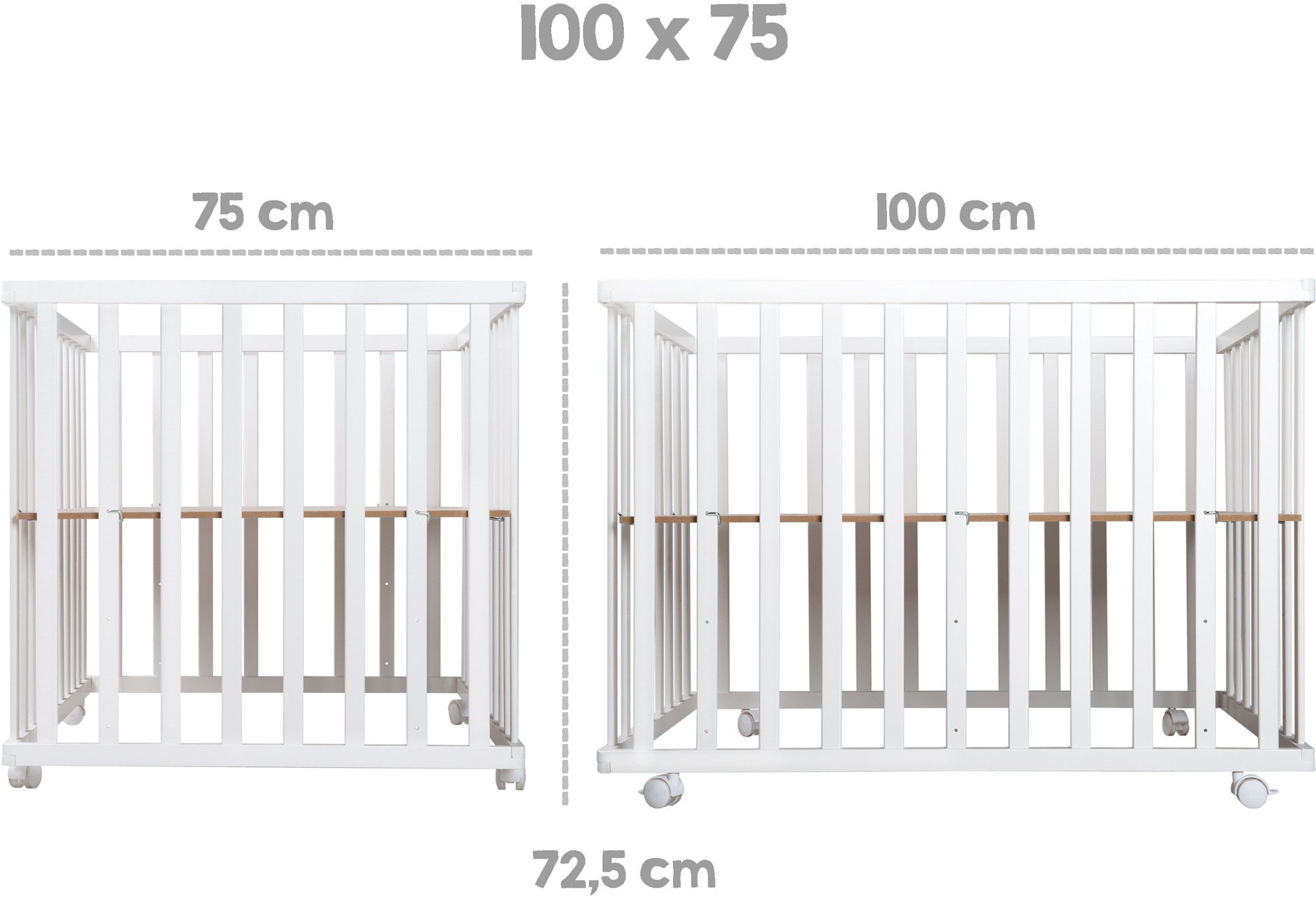 roba® Laufgitter »Style weiß, 75x100 cm«, bis 15 kg, mit Laufgittereinlage frosty green