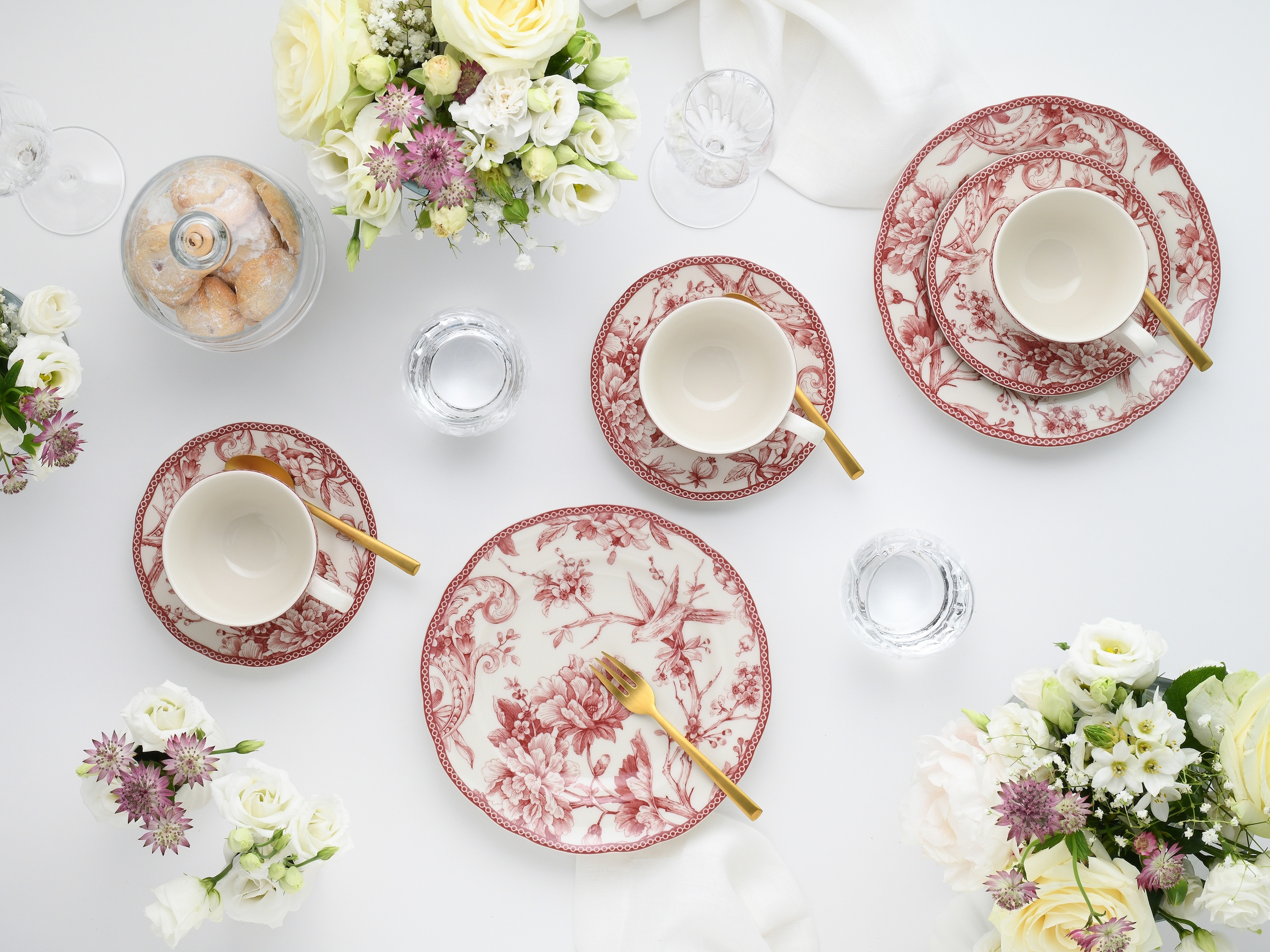 CreaTable Kaffeeservice »Adelaide, Service 12-tlg.« Nostalgischer Vintage Dekor, Elegante Form