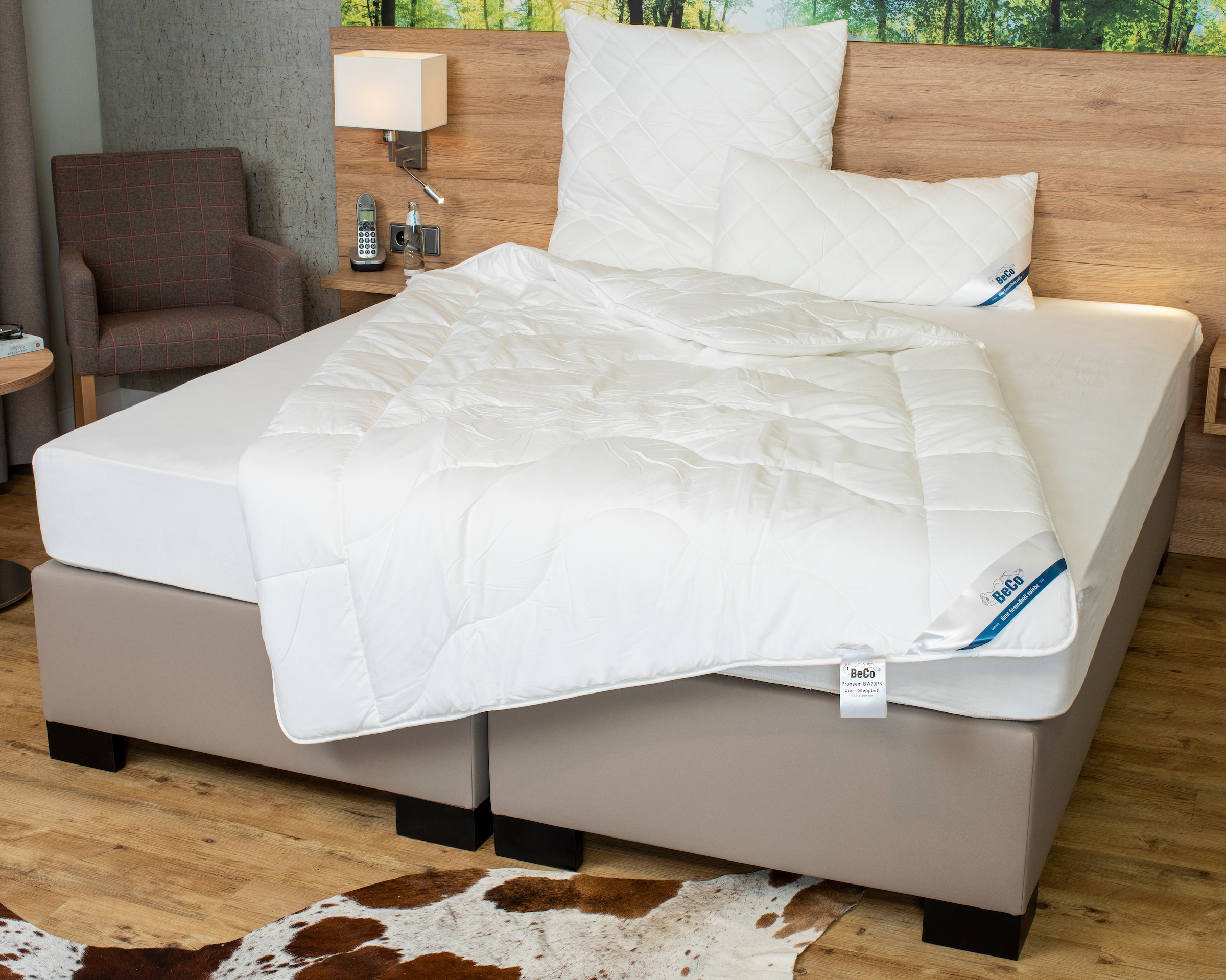 Beco Microfaserbettdecke "Medibett Made in Green, in drei Bezugsvarianten" warm Füllung Polyester 1 Stk. tlg. Bettdecke 135x200 cm, allergiker geeignet (Hausstauballergiker)