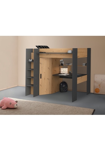 Hochbett »Heavy«, ALL-IN-ONE, mit Kleiderschrank, Schreibtisch, Leiter, Stauraum