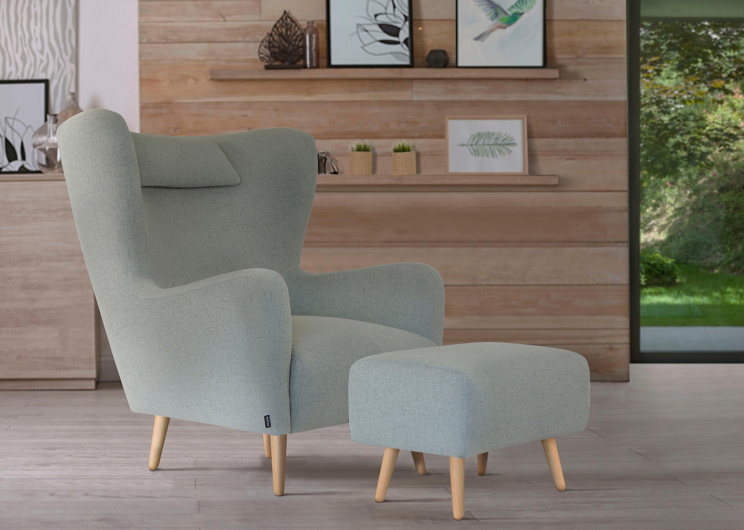 Home affaire Sessel "Telford auch in Fellimitat, Sessel B/T/H: 77/92/106 cm" wahlweise mit und ohne Hocker, in vielen Bezugsqualitäten, Ohrensessel