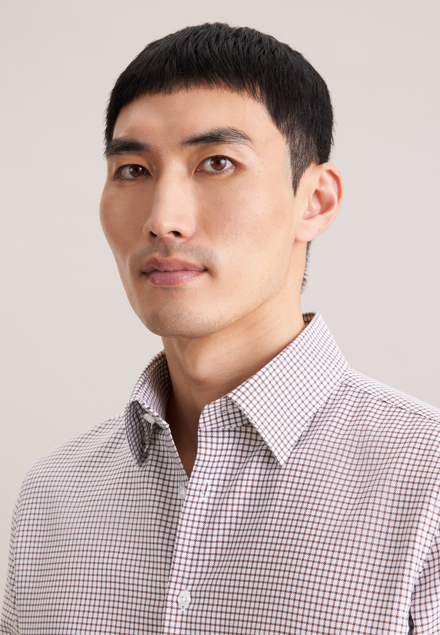 seidensticker Businesshemd »Schwarze Rose« Slim 1/1 Covered-Button-Down-Kragen Karo