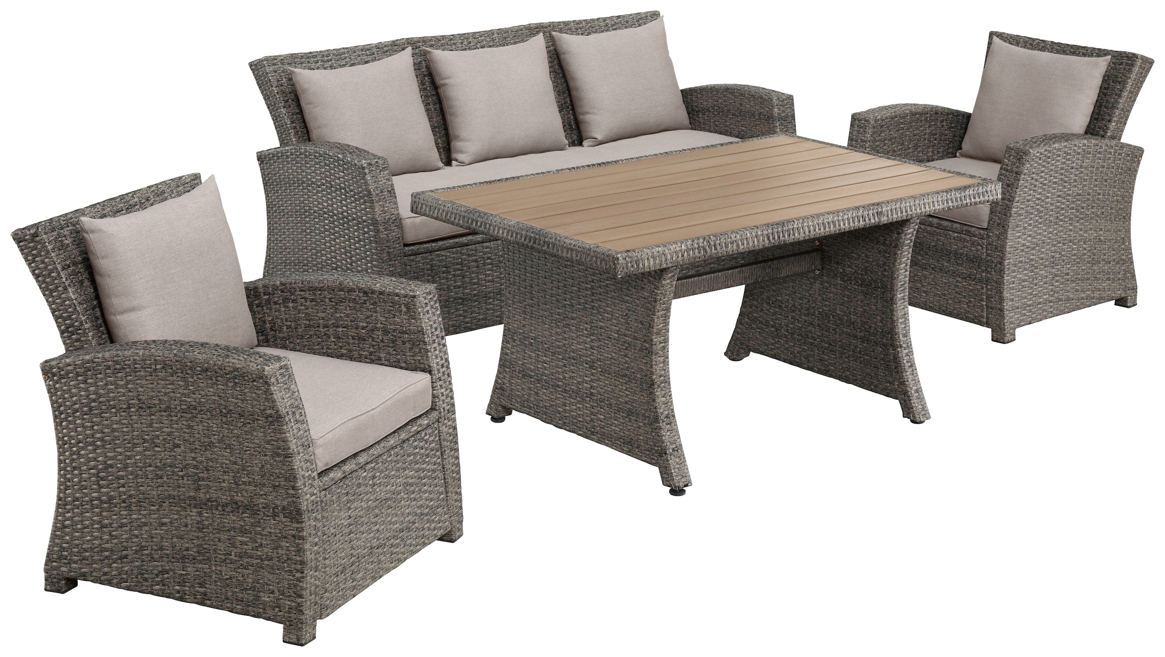 KONIFERA Gartenlounge-Set »Siros«, (12 2 Sofa, kaufen XXL online cm, 135x82 Jahren 3 Garantie mit | Sessel, Polyrattan 3-er Tisch tlg.)