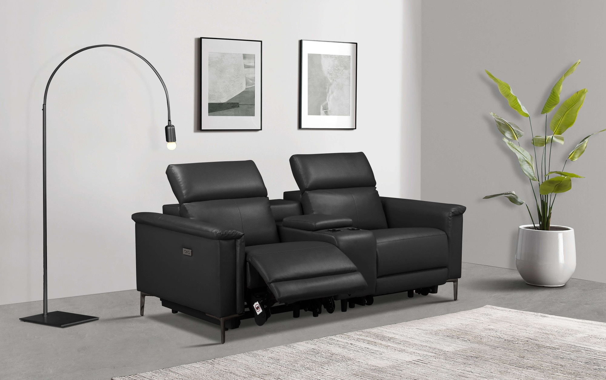 Places of Style 2-Sitzer »Lund, 2er-Kinosofa, TV-Sessel, Multimedia-Sofa, USB-A,«, m. elektrischer o. manueller Relaxfunktion, Getränkehalter u. Staufach