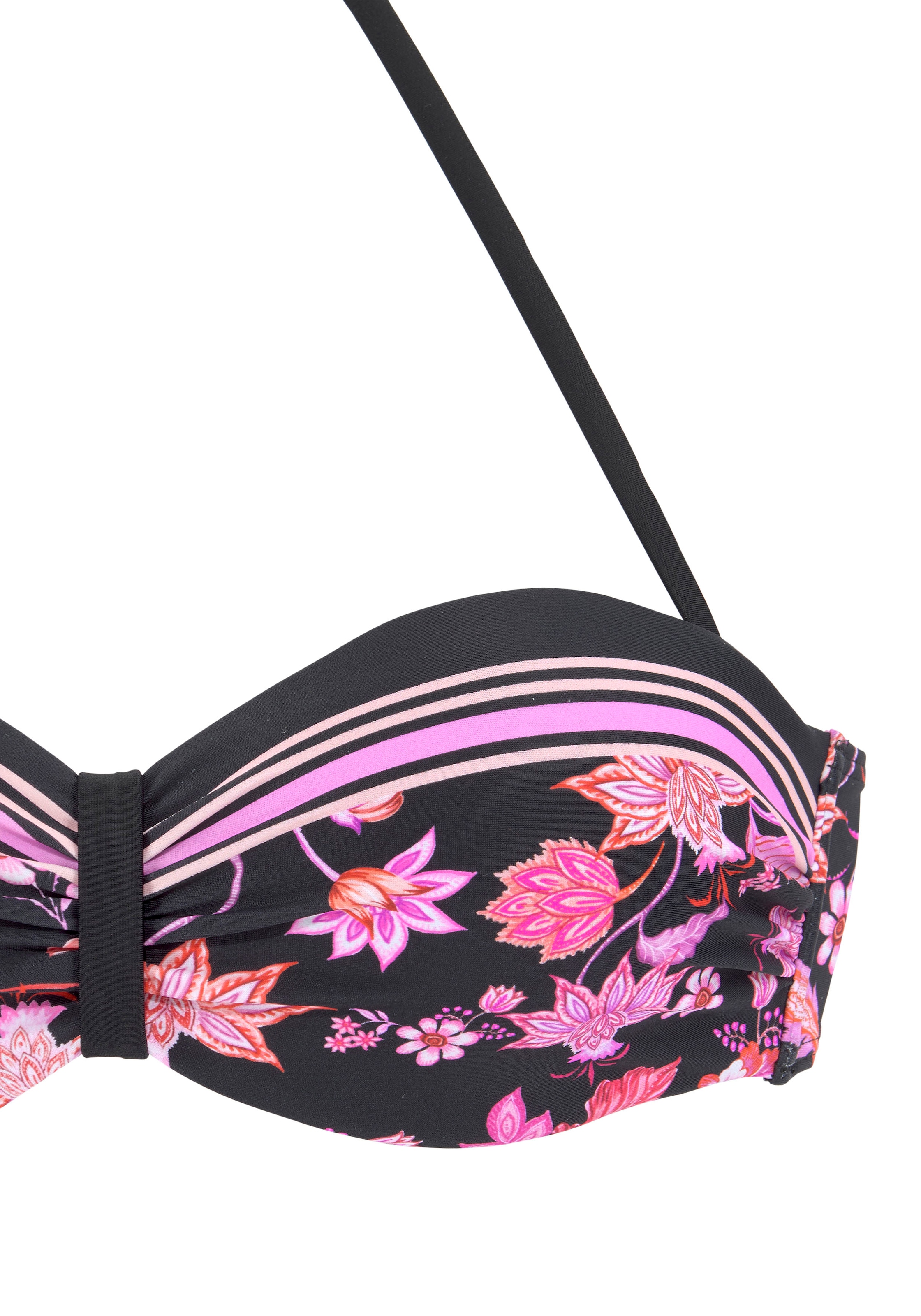 LASCANA Bügel-Bandeau-Bikini-Top »Bohemian«, mit platzierten Streifen