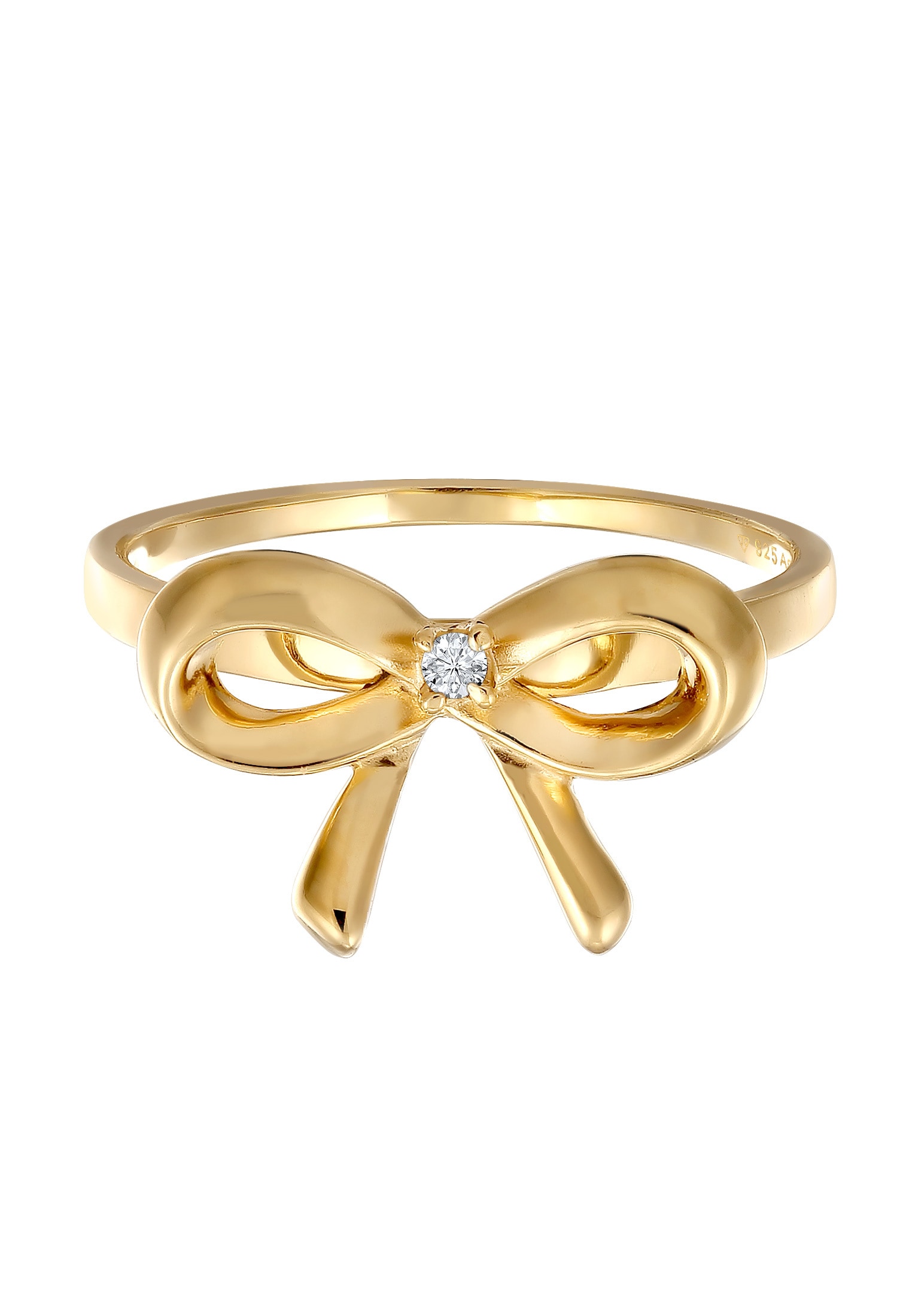 Elli DIAMONDS Verlobungsring »Ring Schleife Diamant Weiß Brillantschliff (0.015 ct) 925 Sterling Silber«