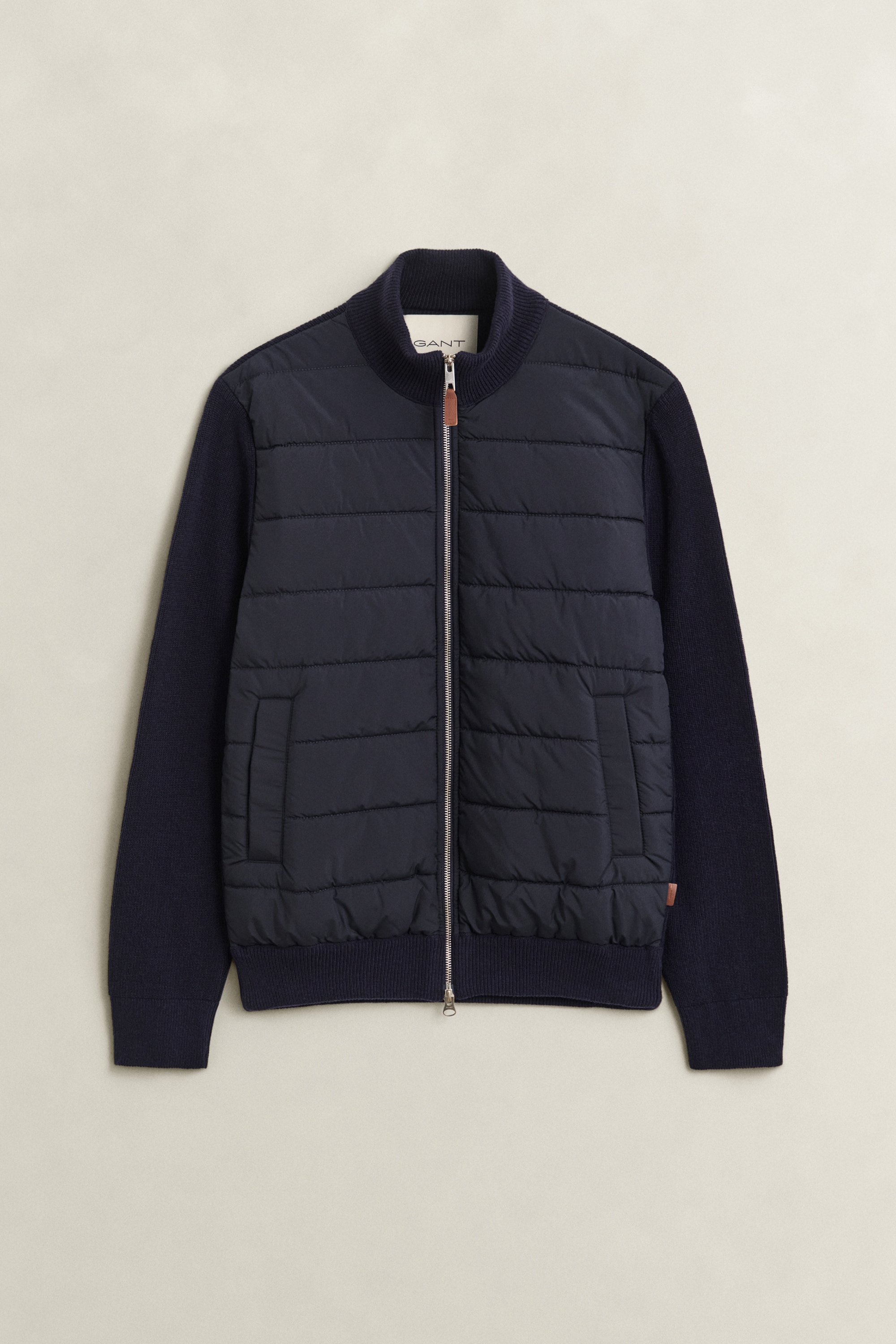 Gant Strickjacke »HYBRID ZIPPED CARDIGAN« Regular fit mit Stehkragen