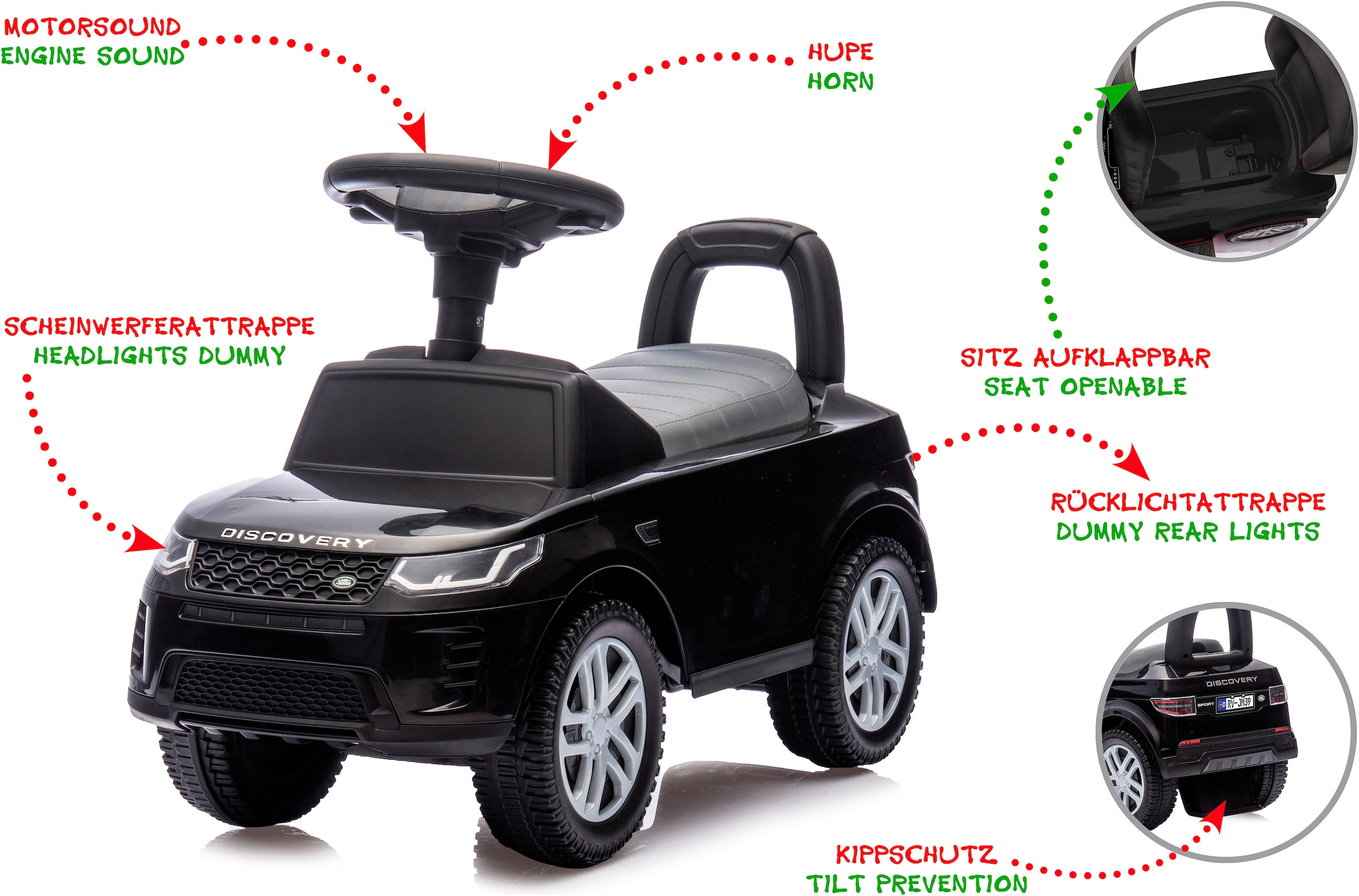 Jamara Rutscherauto »Land Rover Discovery 2in1« mit Hupe