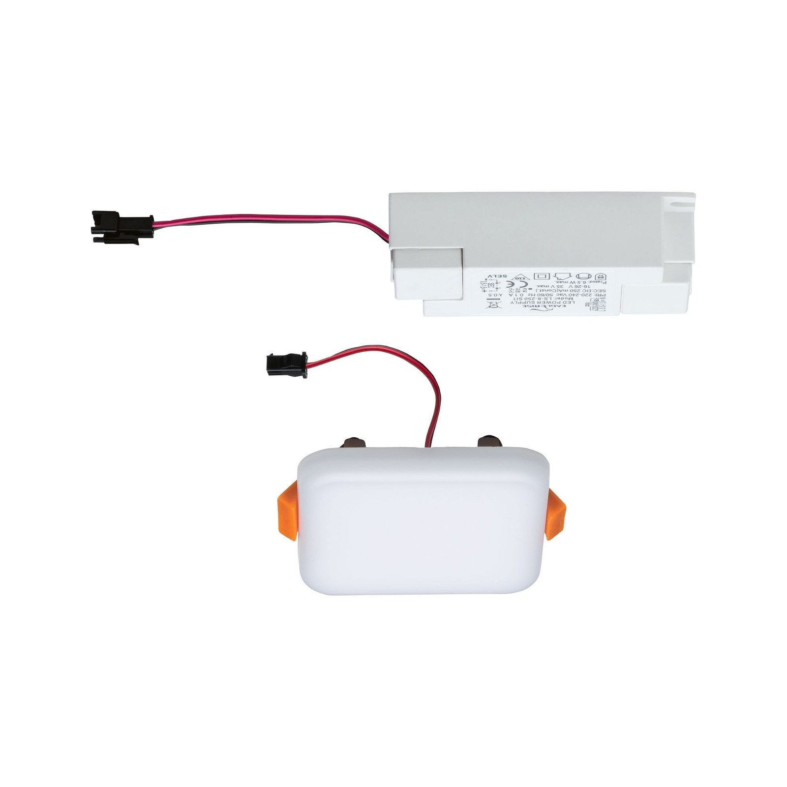 Paulmann LED Einbauleuchte »VariFit Veluna IP44 eckig 75x75mm 4,5W 360lm 3000K Satin«, 1 flammig, Einbaupanel