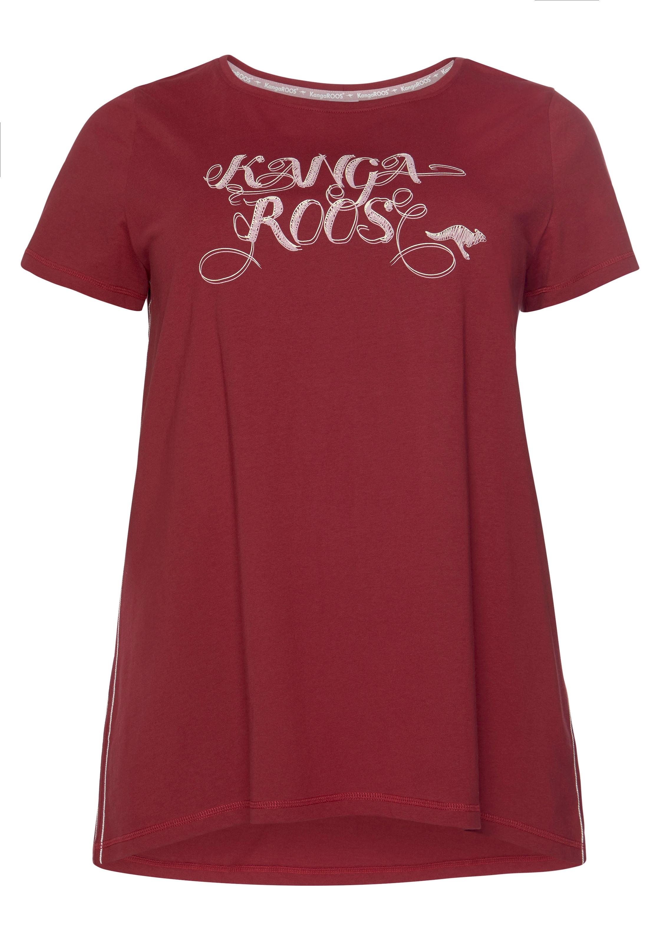 KangaROOS Longshirt, (Packung, 2 tlg., 2er-Pack), Kurzarm, figurumschmeichelnde Passform