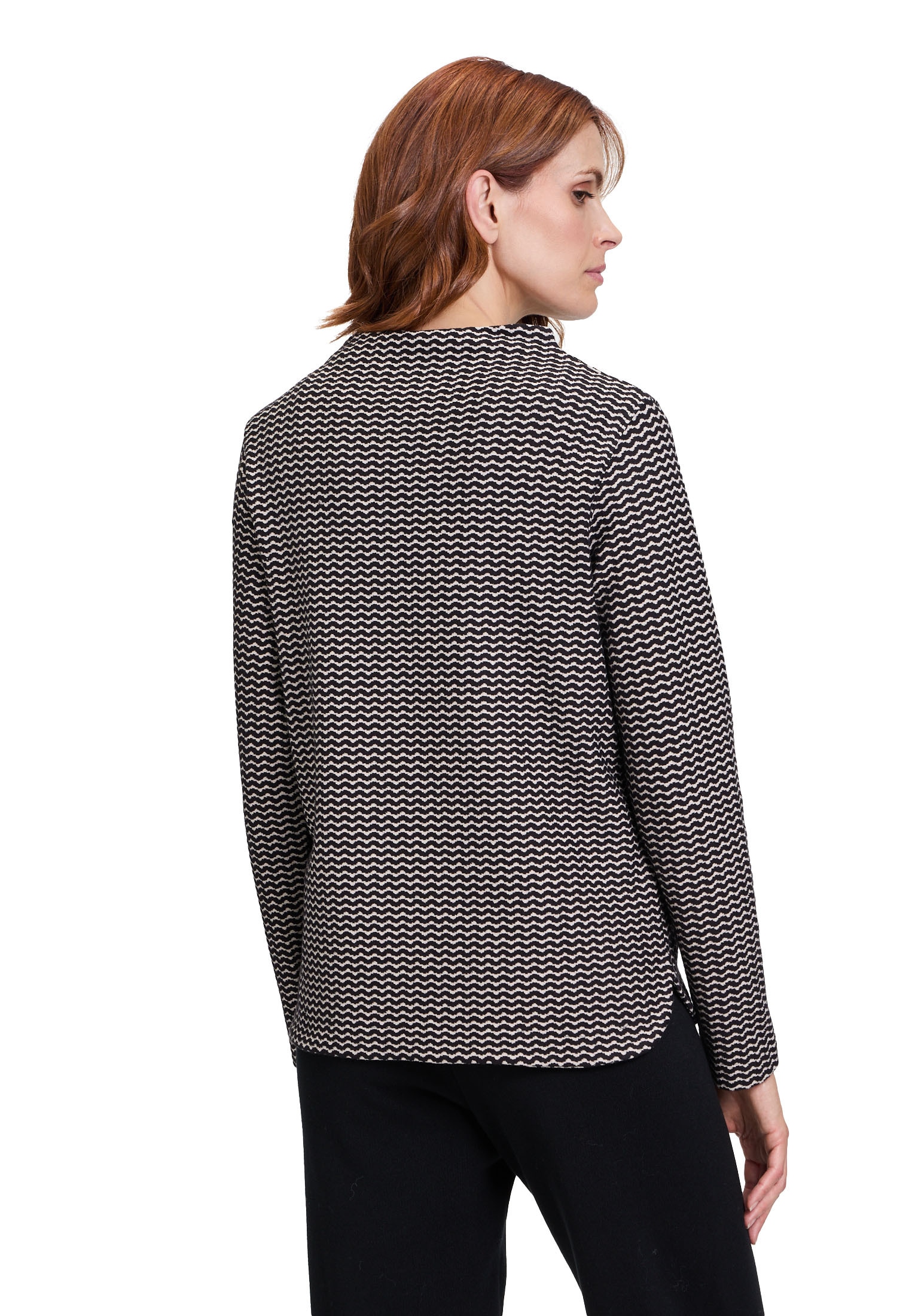 Betty&Co Langarmshirt »Casual-Shirt mit Wellenstruktur«