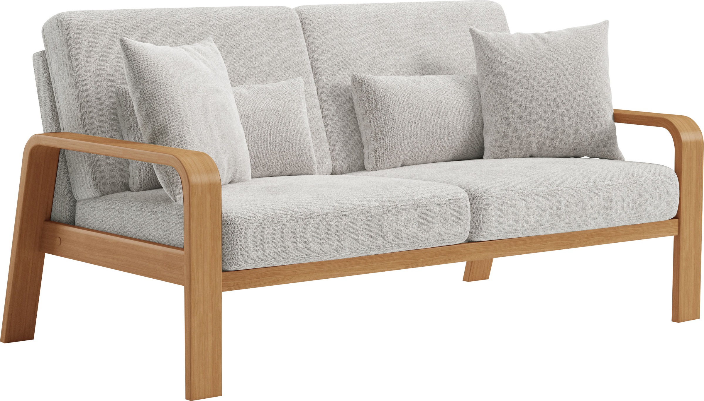 sit&more 2,5-Sitzer »Kolding«, Armlehnen aus eichefarbigem Buchenholz, verschiedene Bezüge und Farben