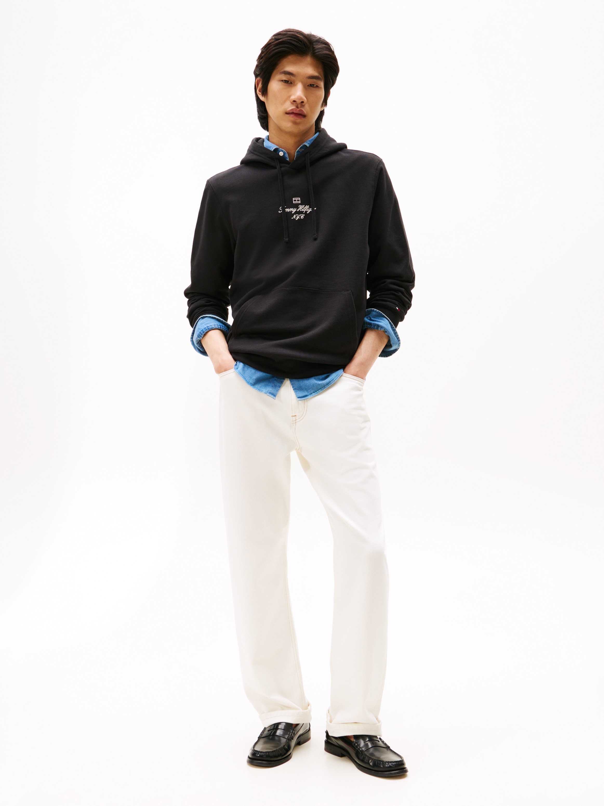 Tommy Hilfiger Hoodie »OUTLINE FLAG SCRIPT HOODIE«, mit kontrastfarbener Stickerei
