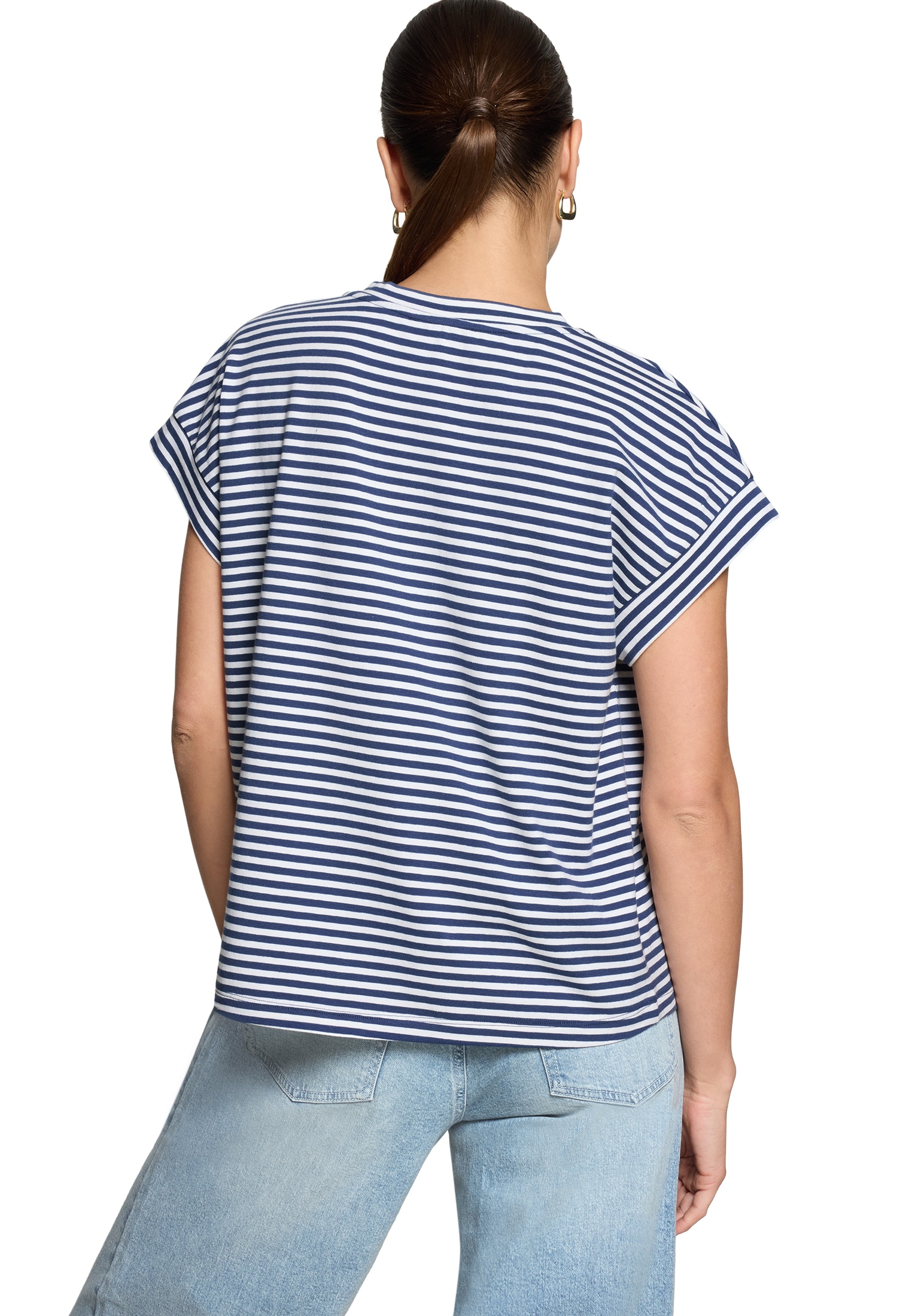 Zero Print-Shirt »Streifenshirt mit V-Ausschnitt«