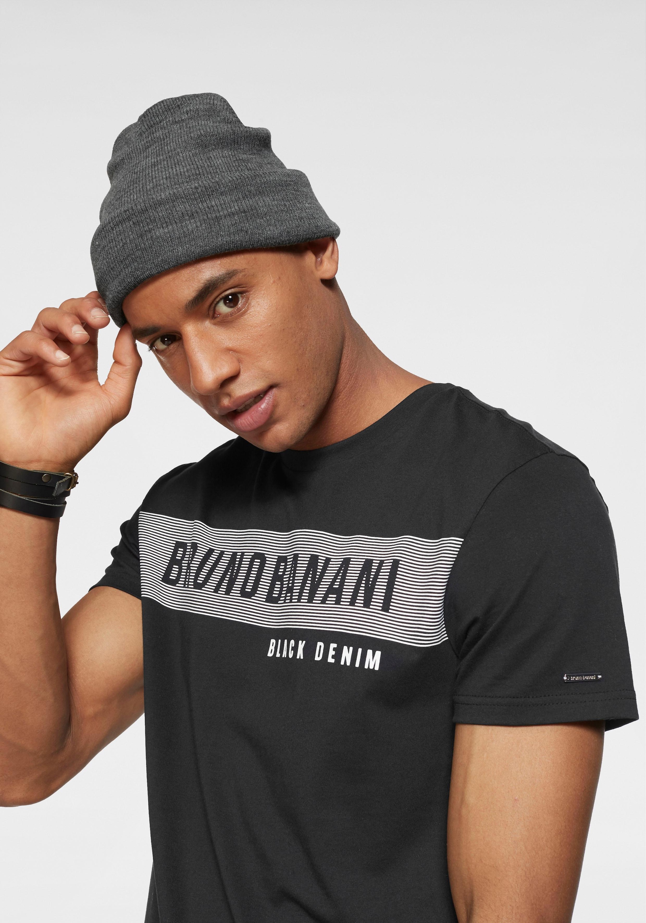 Bruno Banani T-Shirt mit Markenprint | Strickmützen