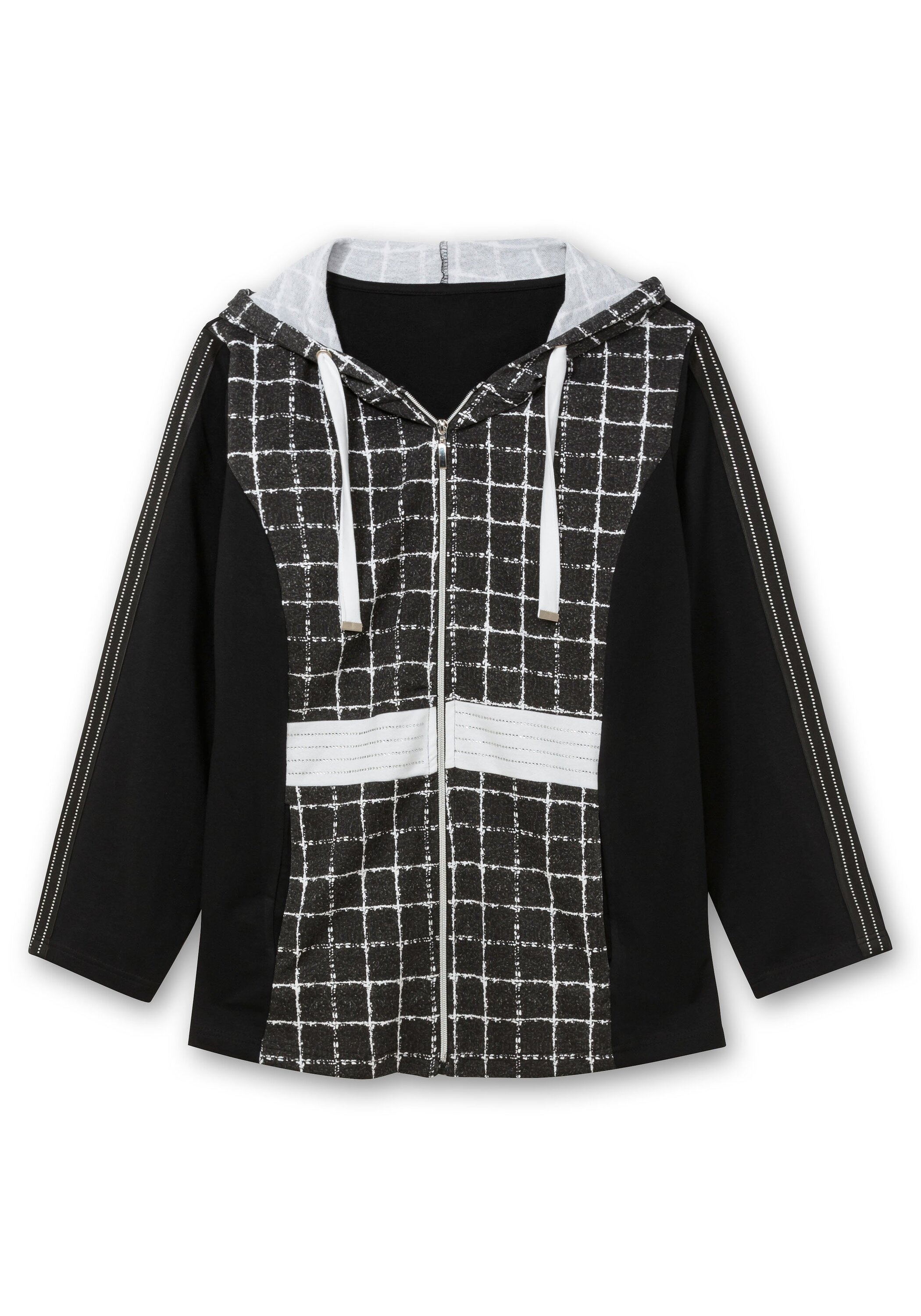 Sheego Kapuzensweatjacke »Sweatjacke im Mustermix«, im Mustermix