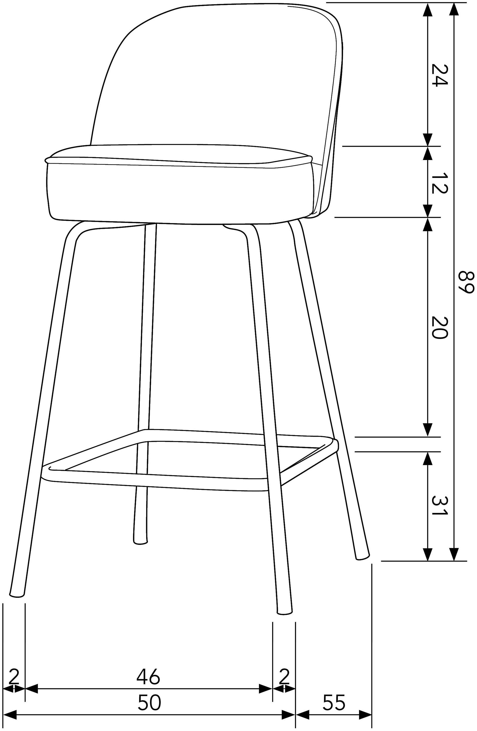 WOOOD Esszimmerstuhl »Vogue Bezug mit Fußstütze und Metallgestell, H 89 x B 50 x T 55 cm« () 1 Stk.Recycling-Lederfaser-Verbundstoff, Tragkraft 100 kg, pfleigleicht
