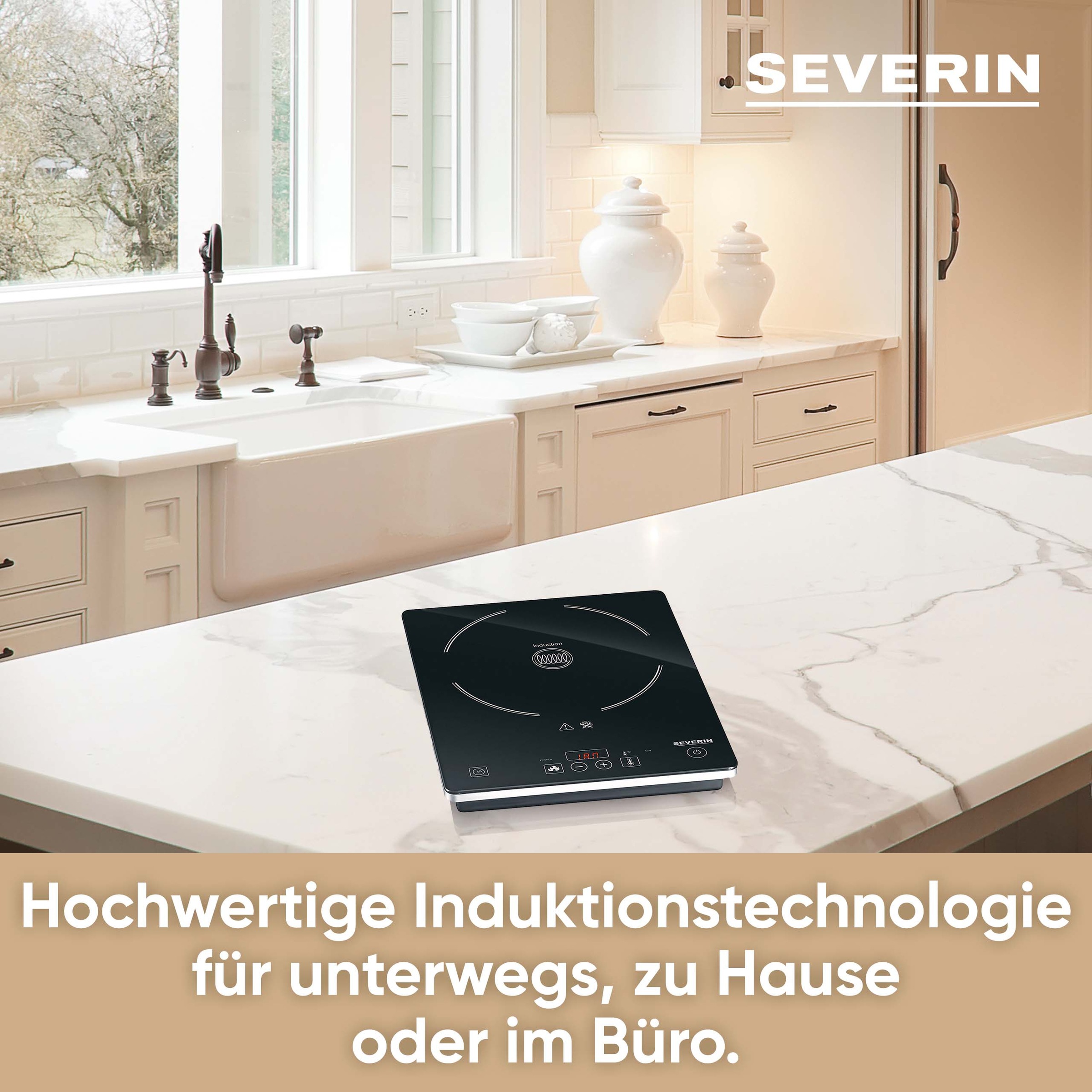Severin Einzel-Induktionskochplatte »KP 1071« Timerfunktion, automatische Topferkennung, Glaskeramik