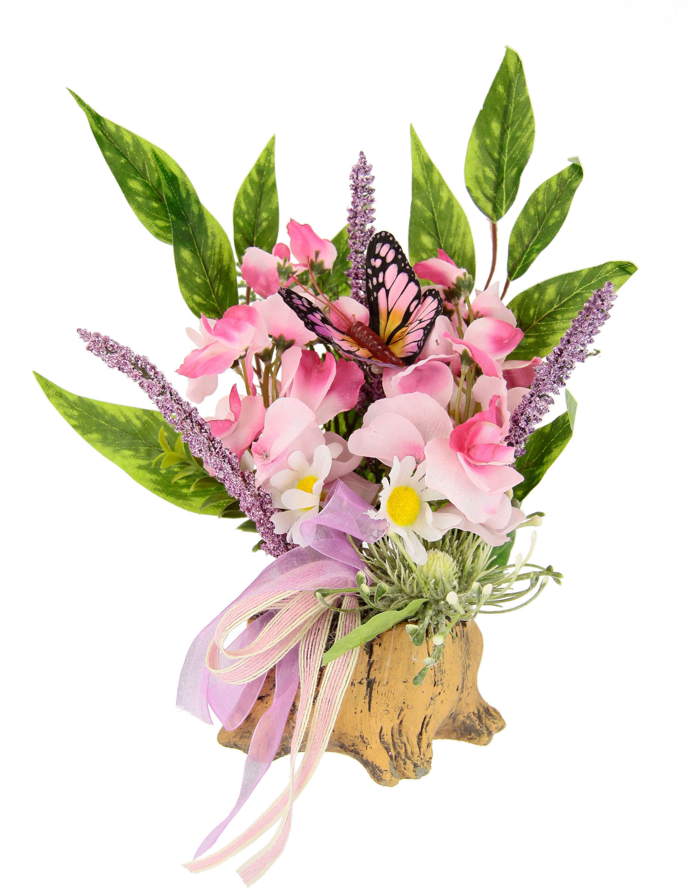 Raten Gänseblümchen, cm Schmetterling I.GE.A. auf kaufen »Orchideen, 23 Kunstpflanze und Schleife«,