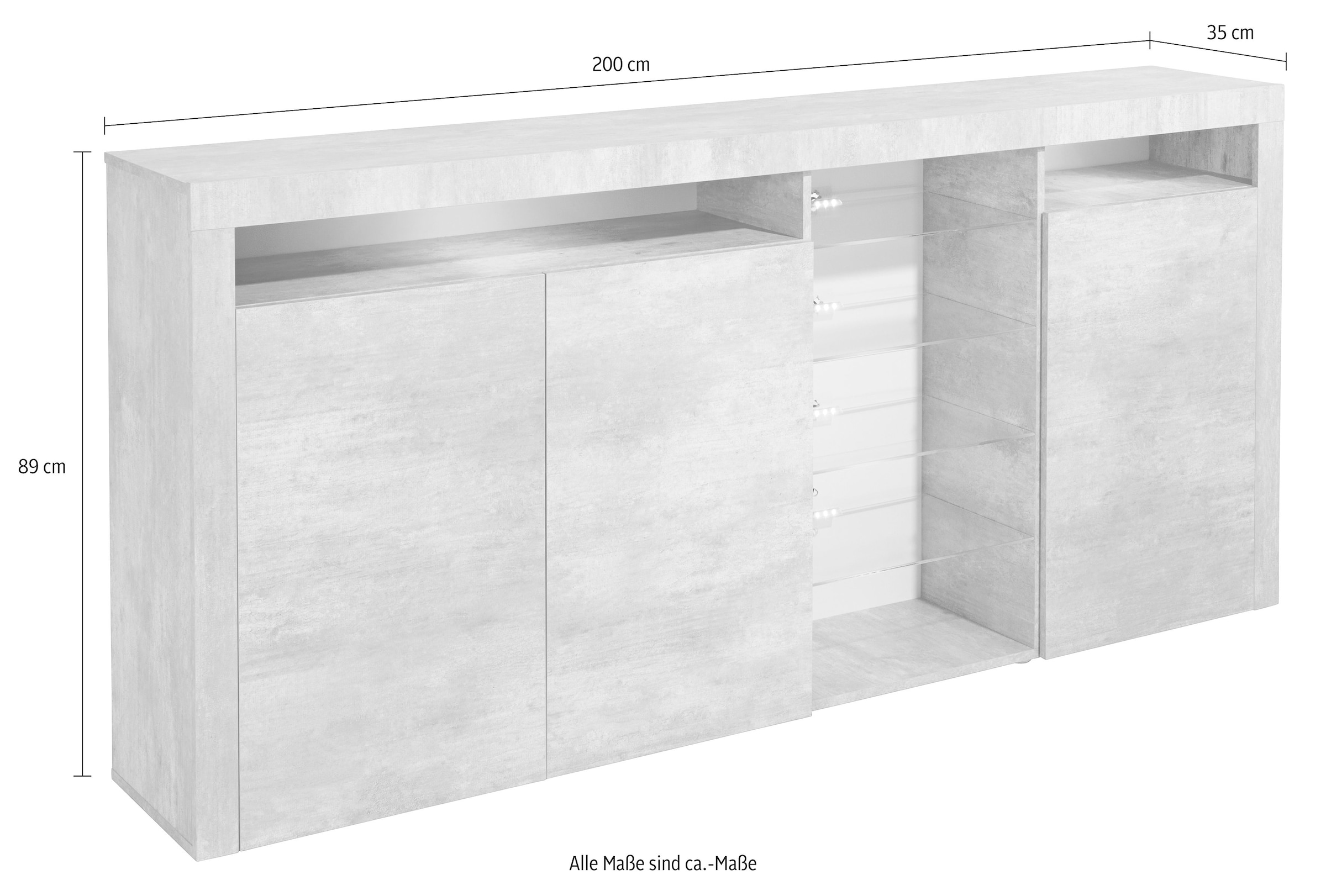 cm Fe«, Möbel Highboard »Santa auf bestellen borchardt Raten Breite 200