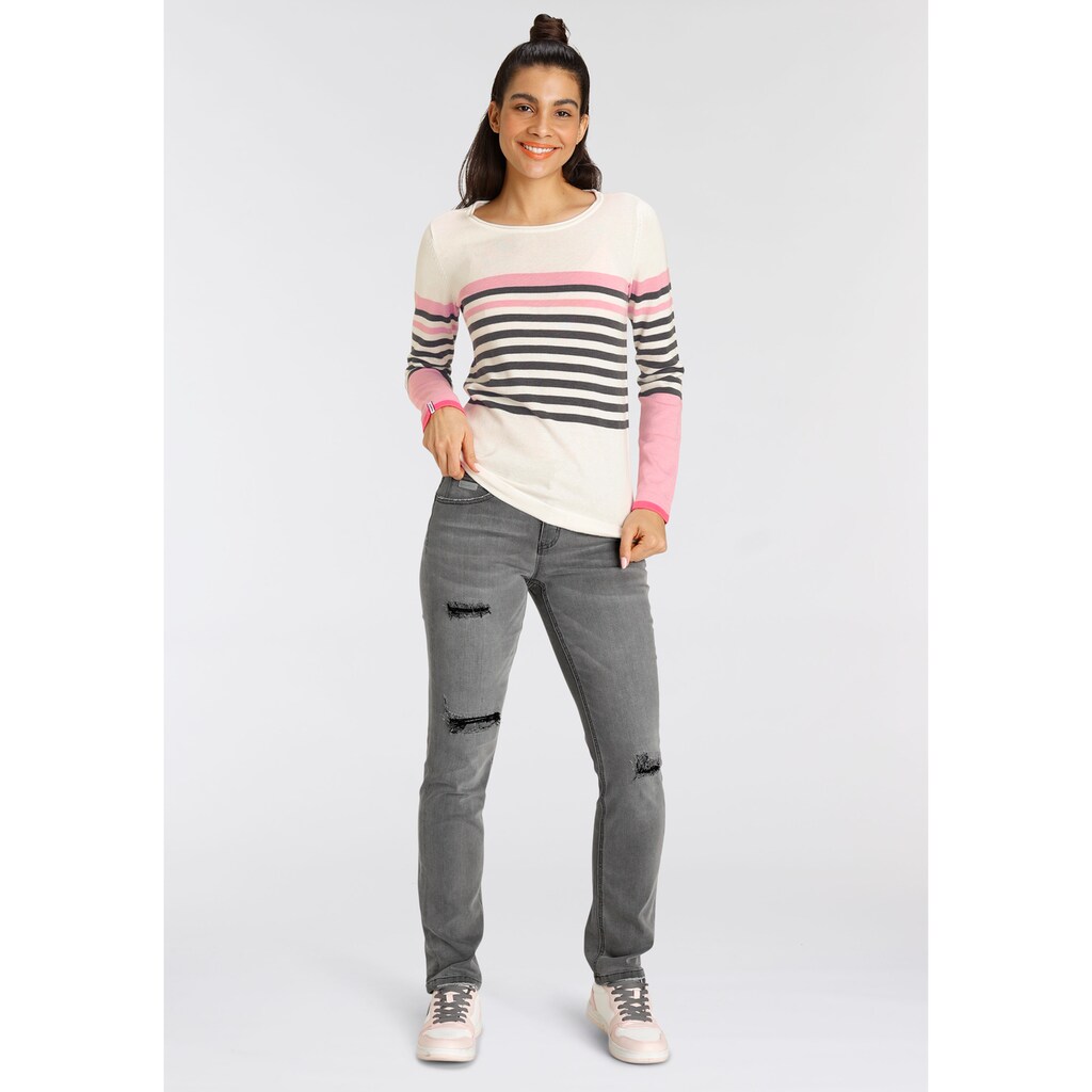 KangaROOS Streifenpullover, im trendigen Colourblocking-Streifen-Mix - NEUE KOLLEKTION
