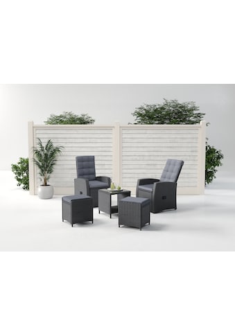 Gartenlounge-Set »Paris«, (Set, 9 tlg., 2x Sessel, 2x Hocker, 1x Tisch 50x50x51,5 cm,...