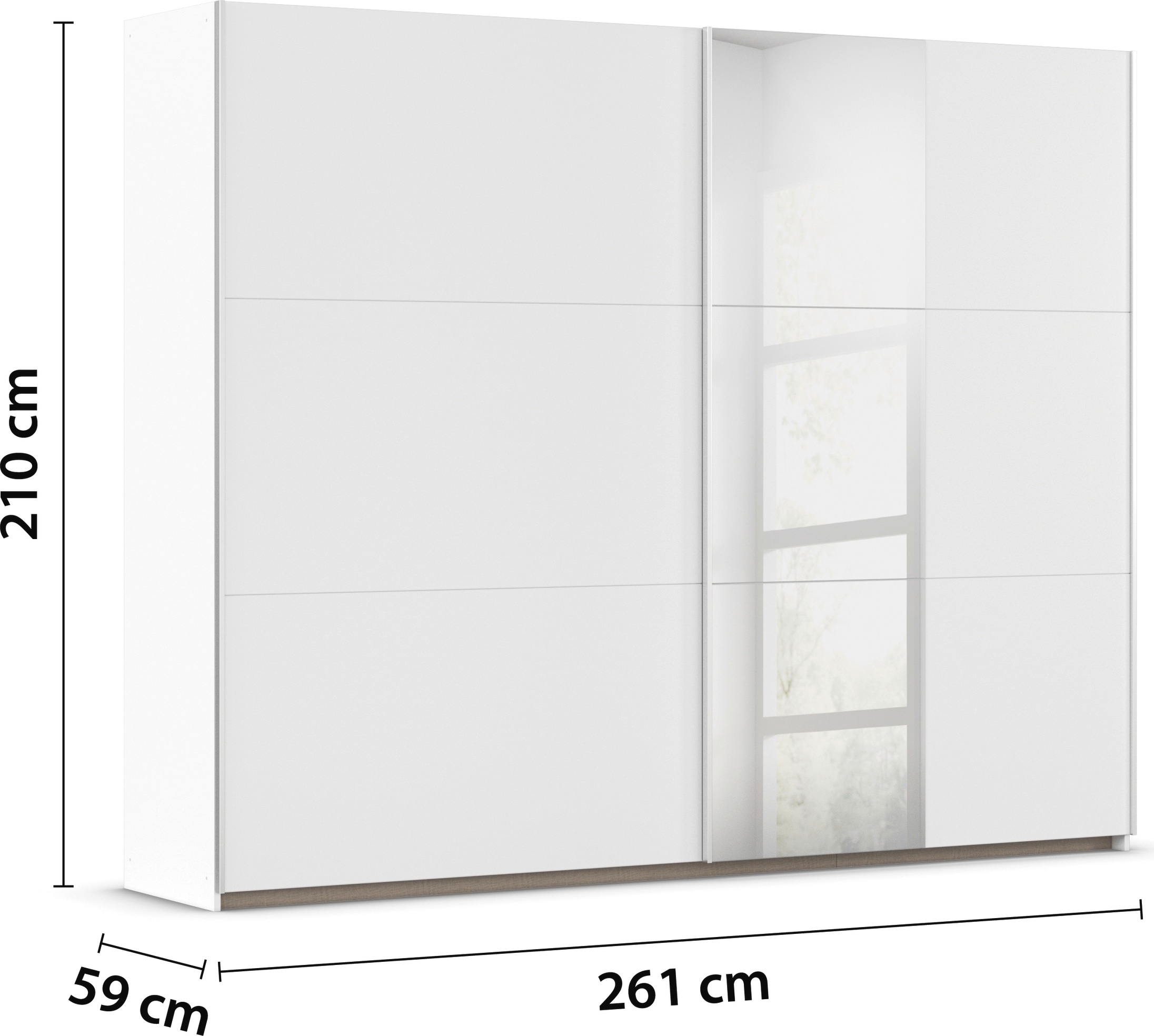 rauch Schwebetürenschrank »Kleiderschrank Garderobe TOPSELLER AURELIO mit 3 Ausstattungsvarianten«, 3 verschiedene Ausstattungsvarianten Griffe aus Metall MADE IN GERMANY