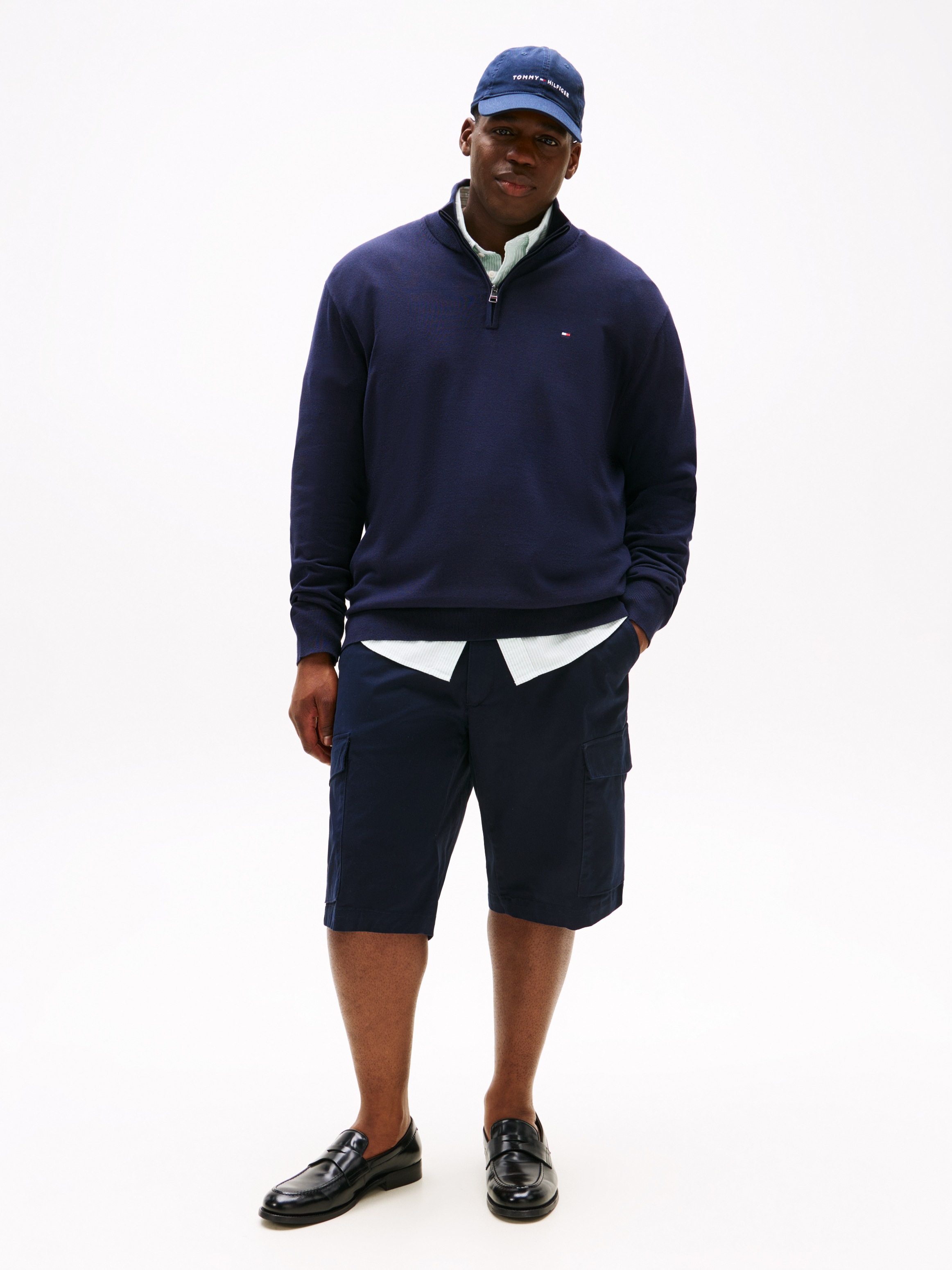 Tommy Hilfiger Big & Tall Stehkragenpullover »BT-ESSENTIAL COTTON ZIP MOCK-B«, Großen Größen