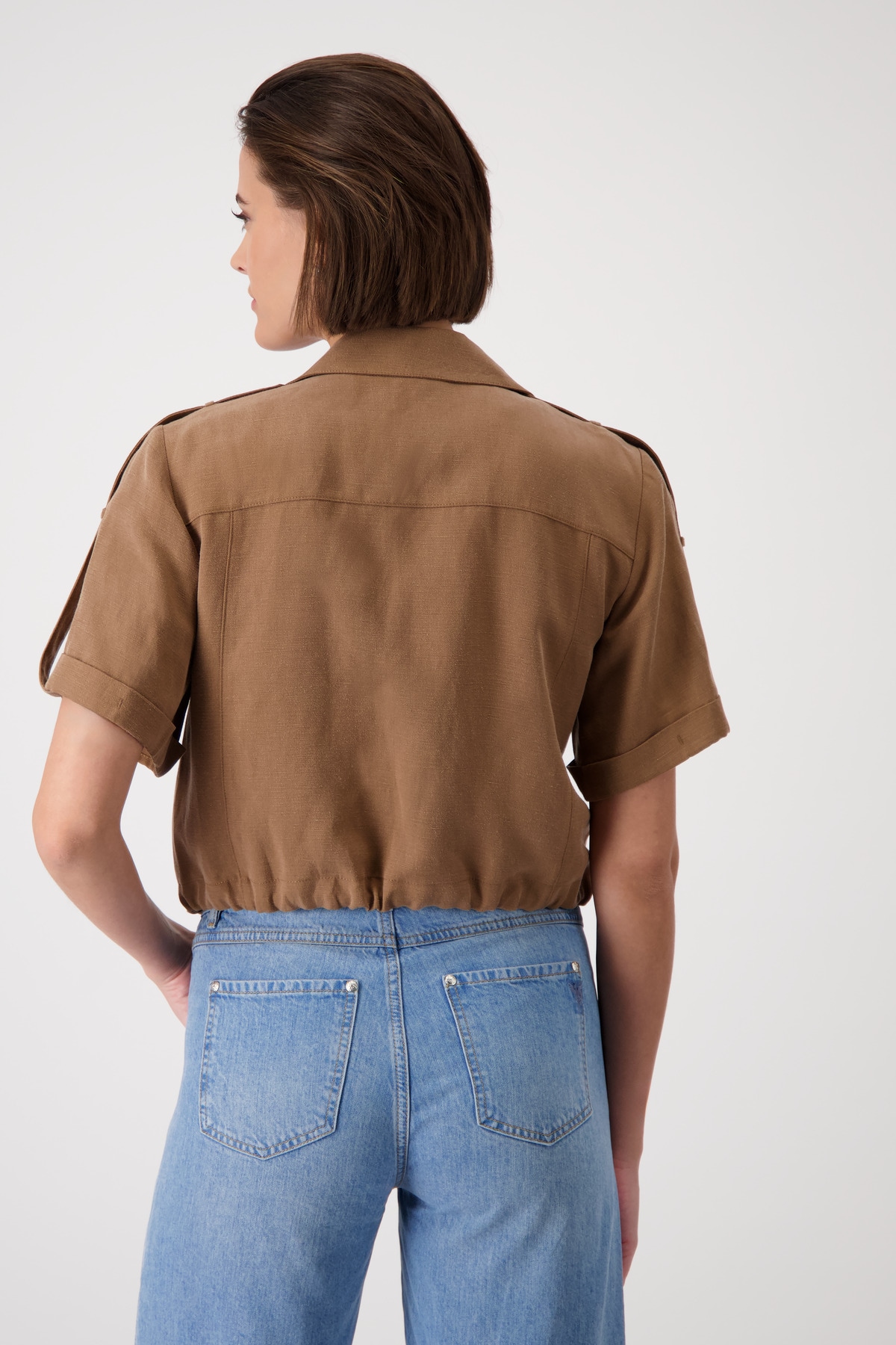 Monari Kurzblazer »Jacke Lyocellmix«, Mit Rundhalsausschnitt