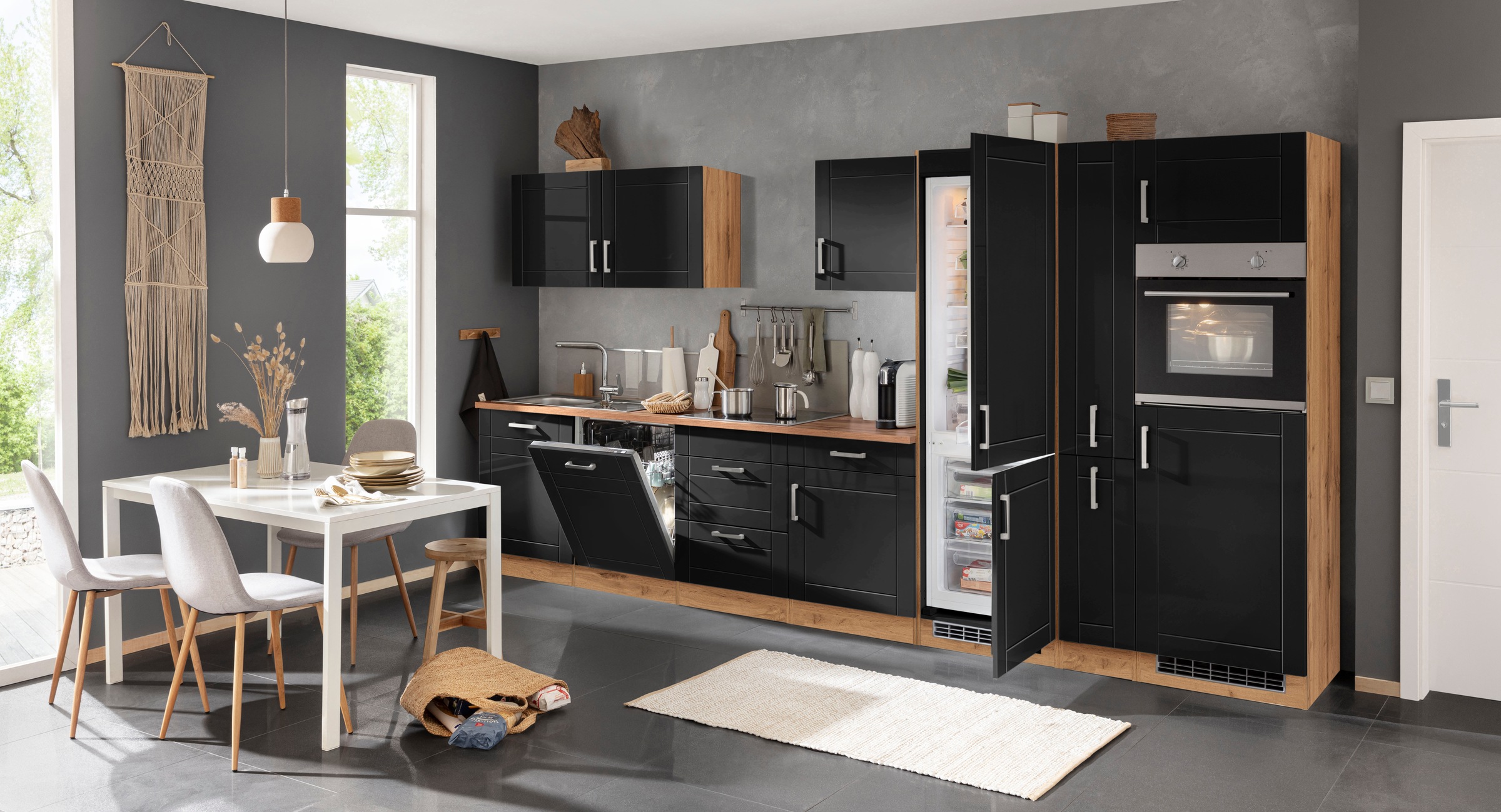 KOCHSTATION Küchenzeile »KS-Tinnum« ohne E-Geräte, Breite 390 cm