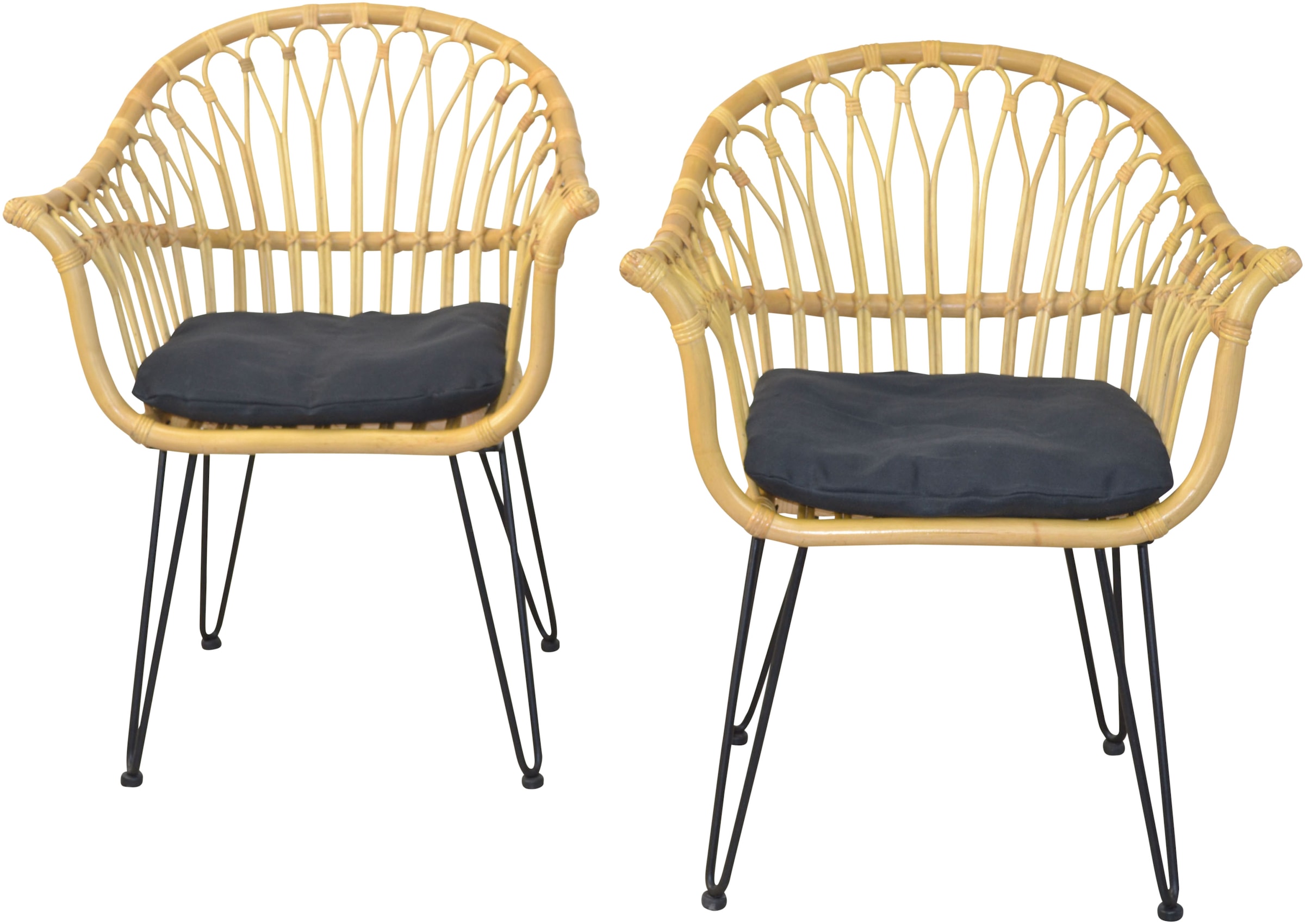 HOFMANN LIVING AND MORE Esszimmersessel, 2er-Set,  handgeflochten