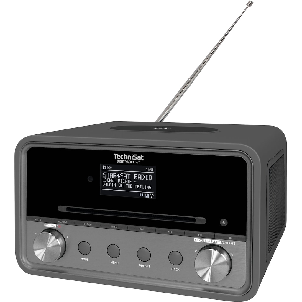 TechniSat Internet-Radio »DIGITRADIO 584 Stereo«, (Bluetooth-WLAN Digitalradio (DAB+)-UKW mit RDS-Internetradio), CD, Bluetooth, Farbdisplay, USB, Wireless Charging, Alexa-Sprachsteuerung