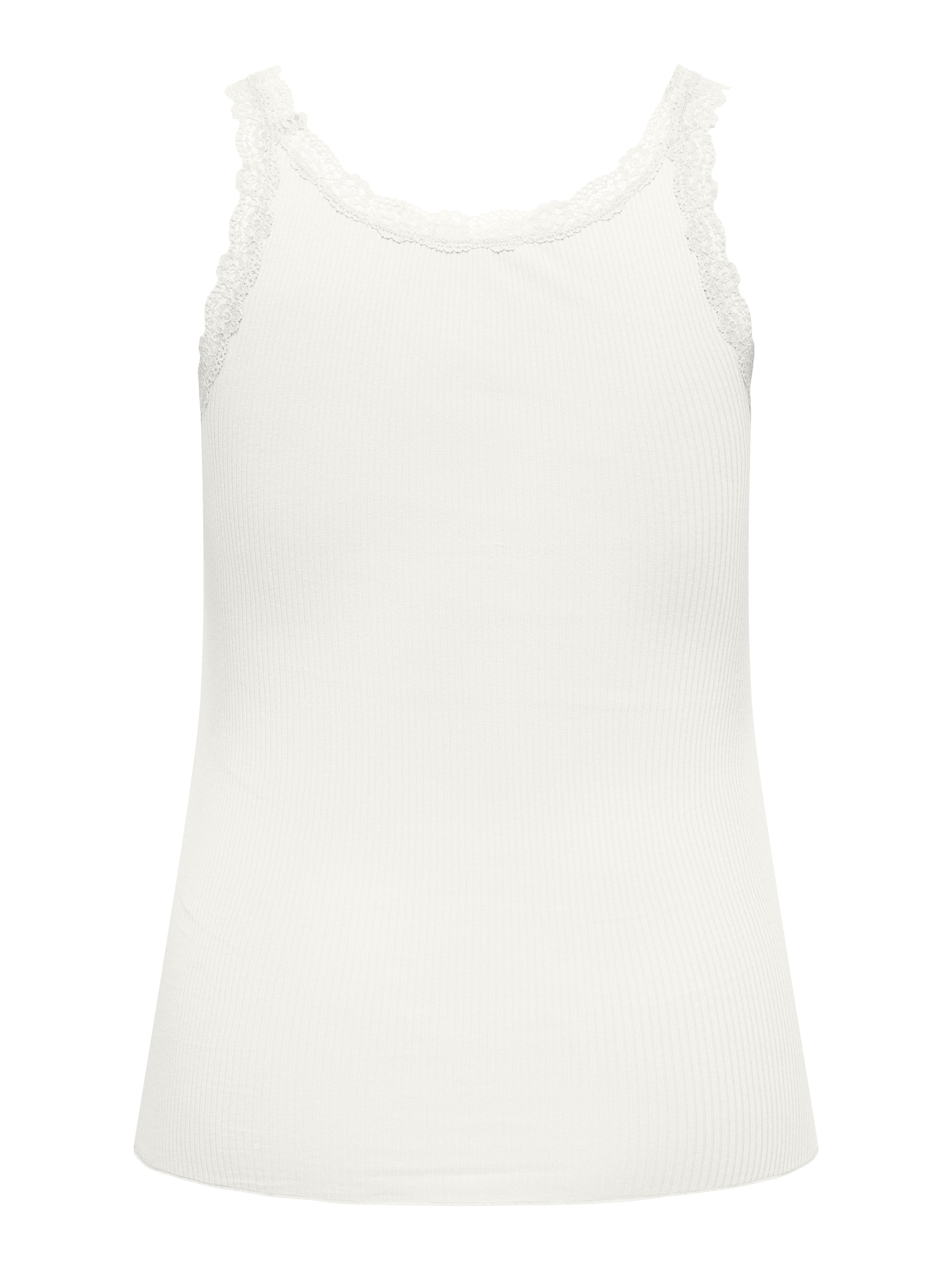 ONLY CARMAKOMA Trägertop »CARSARA SHARAI LACE TANK TOP JRS NOOS« mit Spitze am Ausschnitt und leicht gewelltem Saum