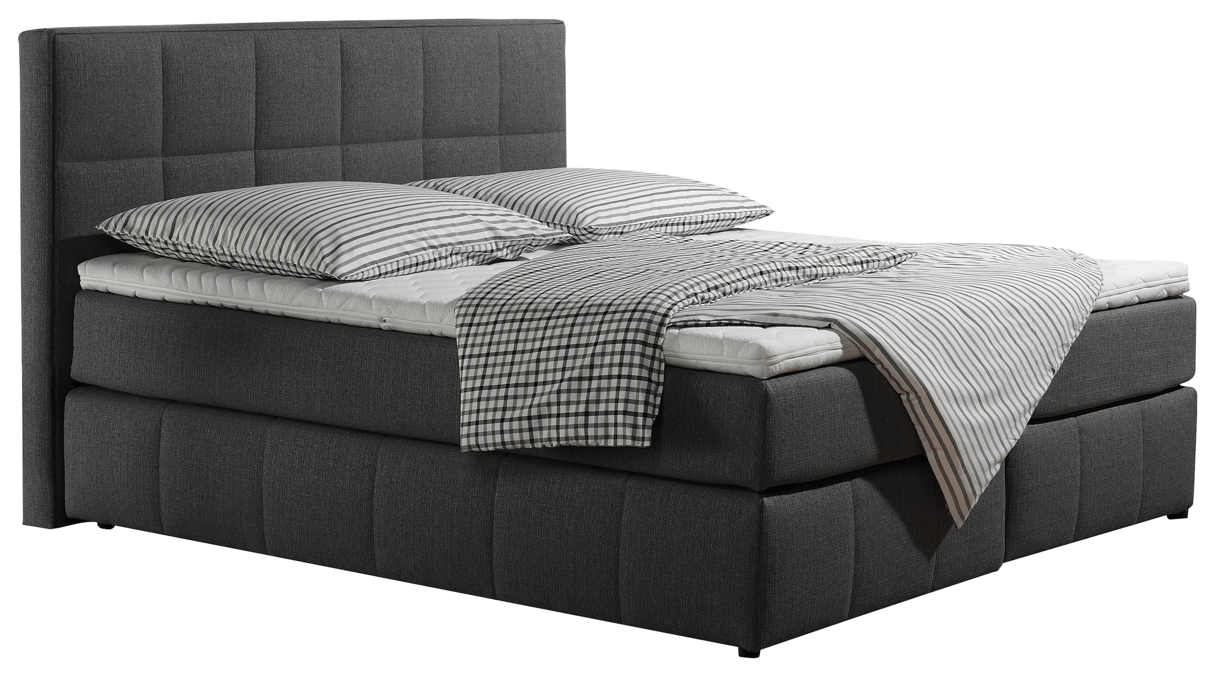INOSIGN Boxspringbett »Casano«, mit feiner Steppung, in 3 Matratzenarten, 2 Härtegraden und 5 Farben