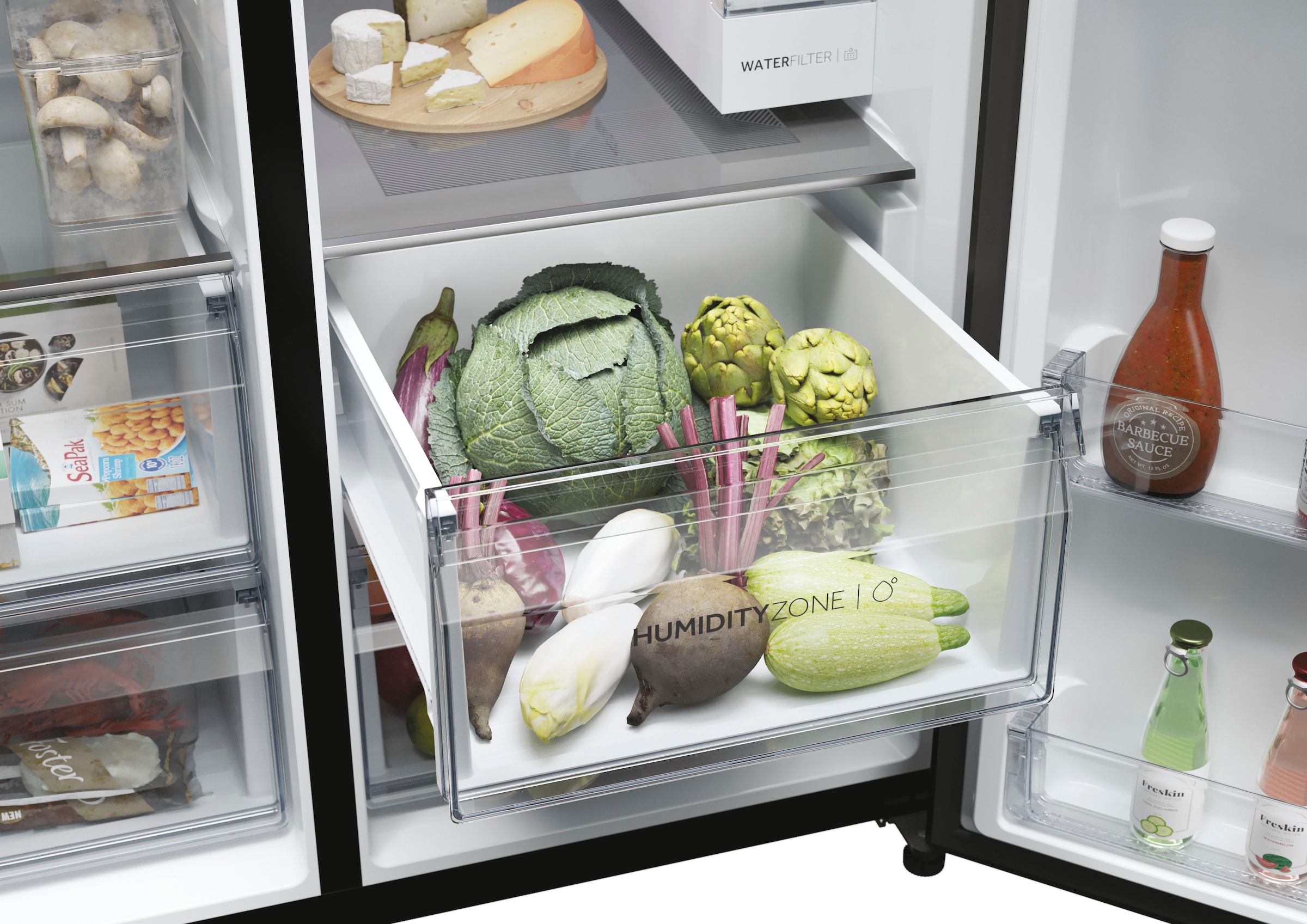 Haier Side-by-Side SBS SERIES 7 »HSW79F18DIPT«, 178 cm hoch, 91 cm breit, Nutzinhalt: 601 Liter, HumidityZone