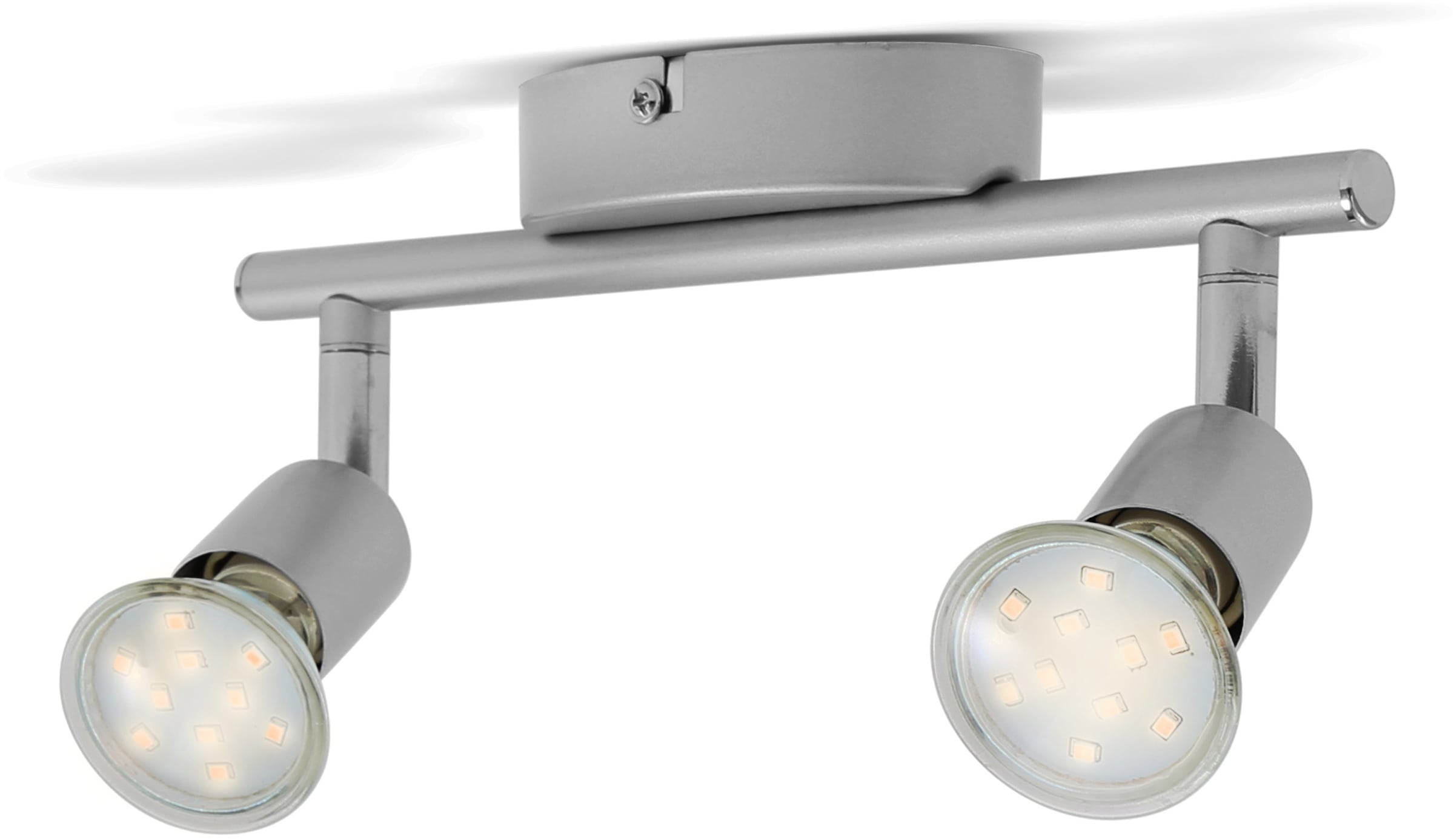 B.K.Licht LED Deckenleuchte, 2 flammig, Leuchtmittel GU10 | Leuchtmittel wechselbar, LED Deckenlampe Wohnzimmer schwenkbar inkl. 3W 250lm GU10 Decken-Spot