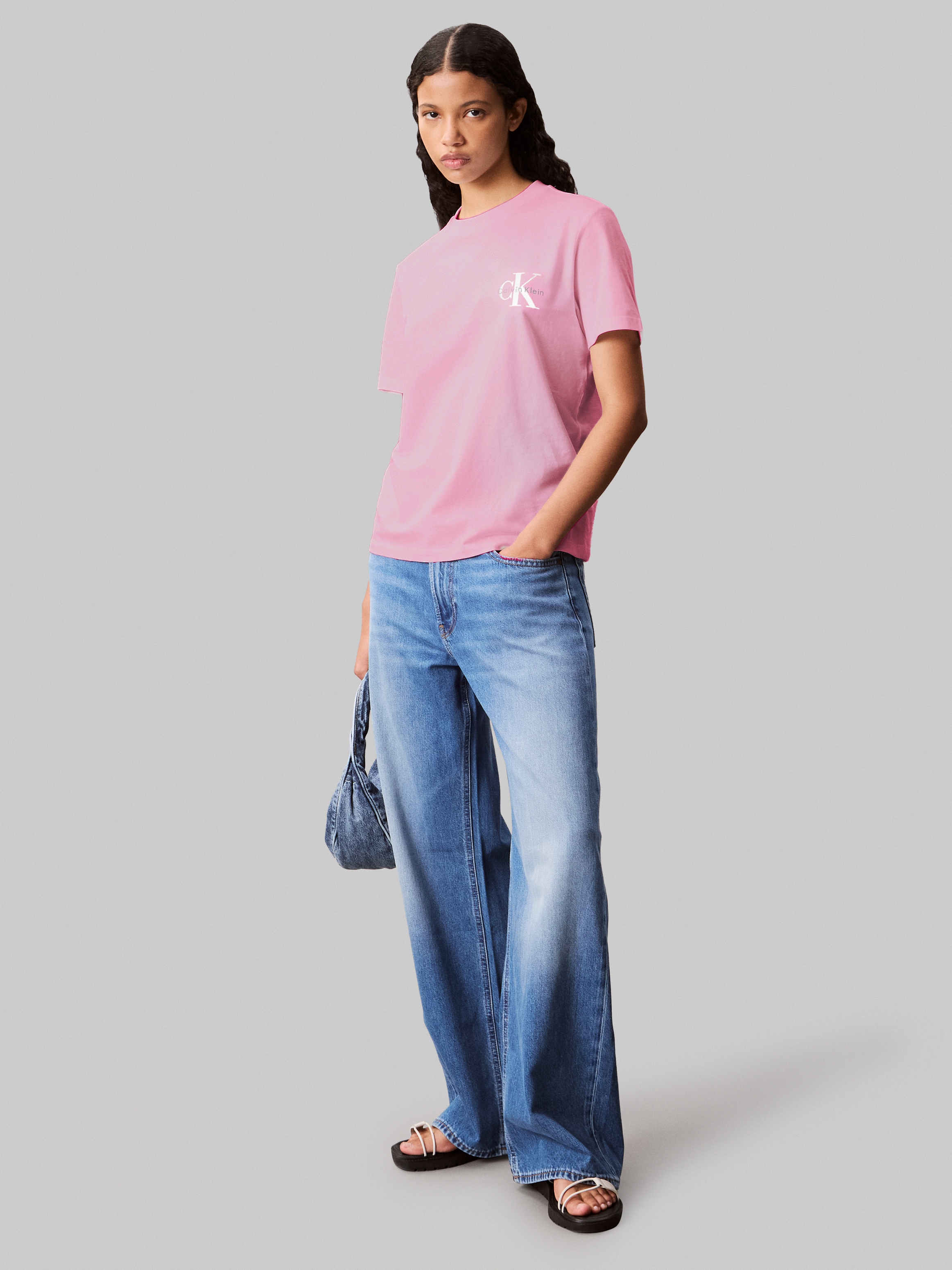 Calvin Klein Jeans T-Shirt »A- Logo CN 2 Pack Tee«, (Packung, 2er-Pack), Mit Rundhalsausschnitt
